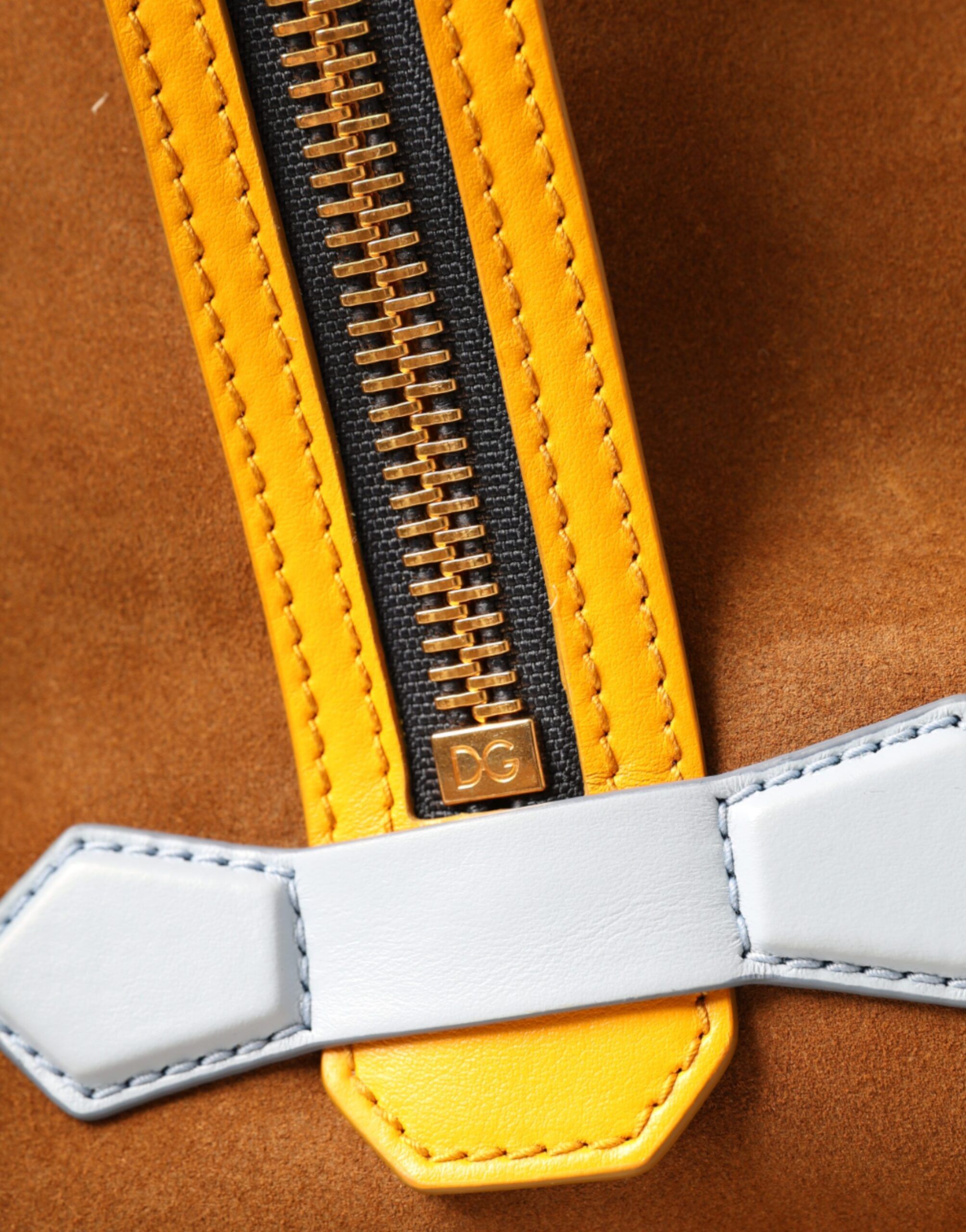 Dolce & Gabbana Brown Yellow Suede Leather Logo Backpack Men's Bag Size ONE SIZE - 5 Thumbnail