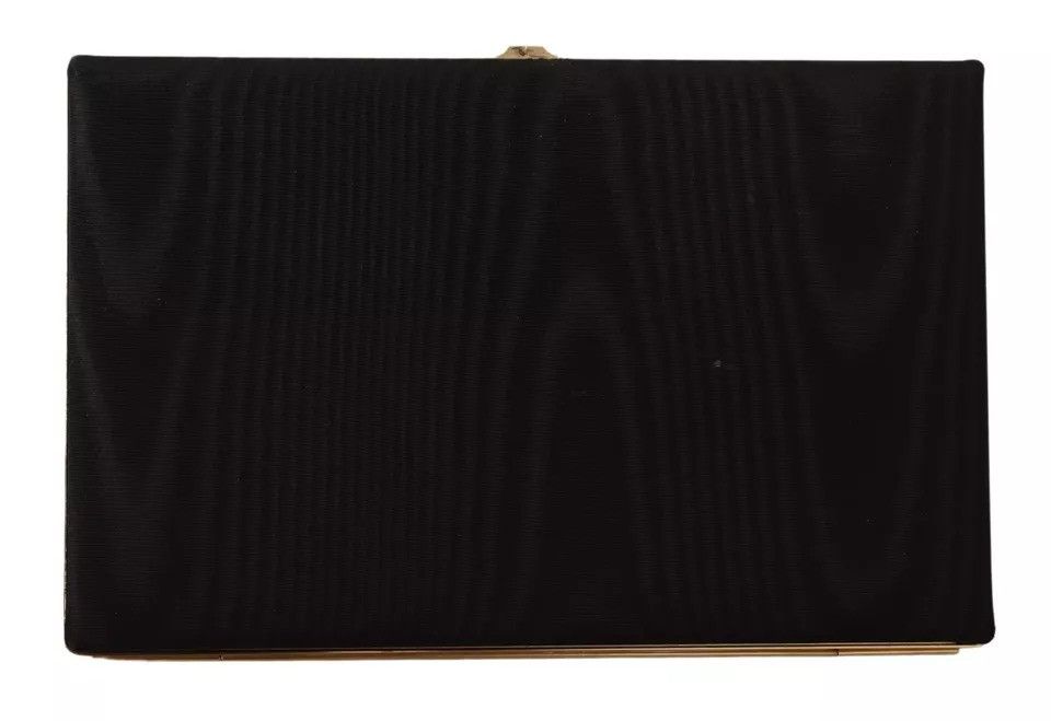 Dolce & Gabbana Black Silk Gold Frame Clutch Evening Party Purse Women's Size ONE SIZE - 5 Thumbnail