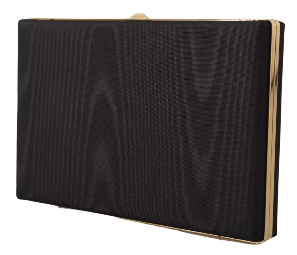 Dolce & Gabbana Black Silk Gold Frame Clutch Evening Party Purse Women's Size ONE SIZE - 2 Thumbnail