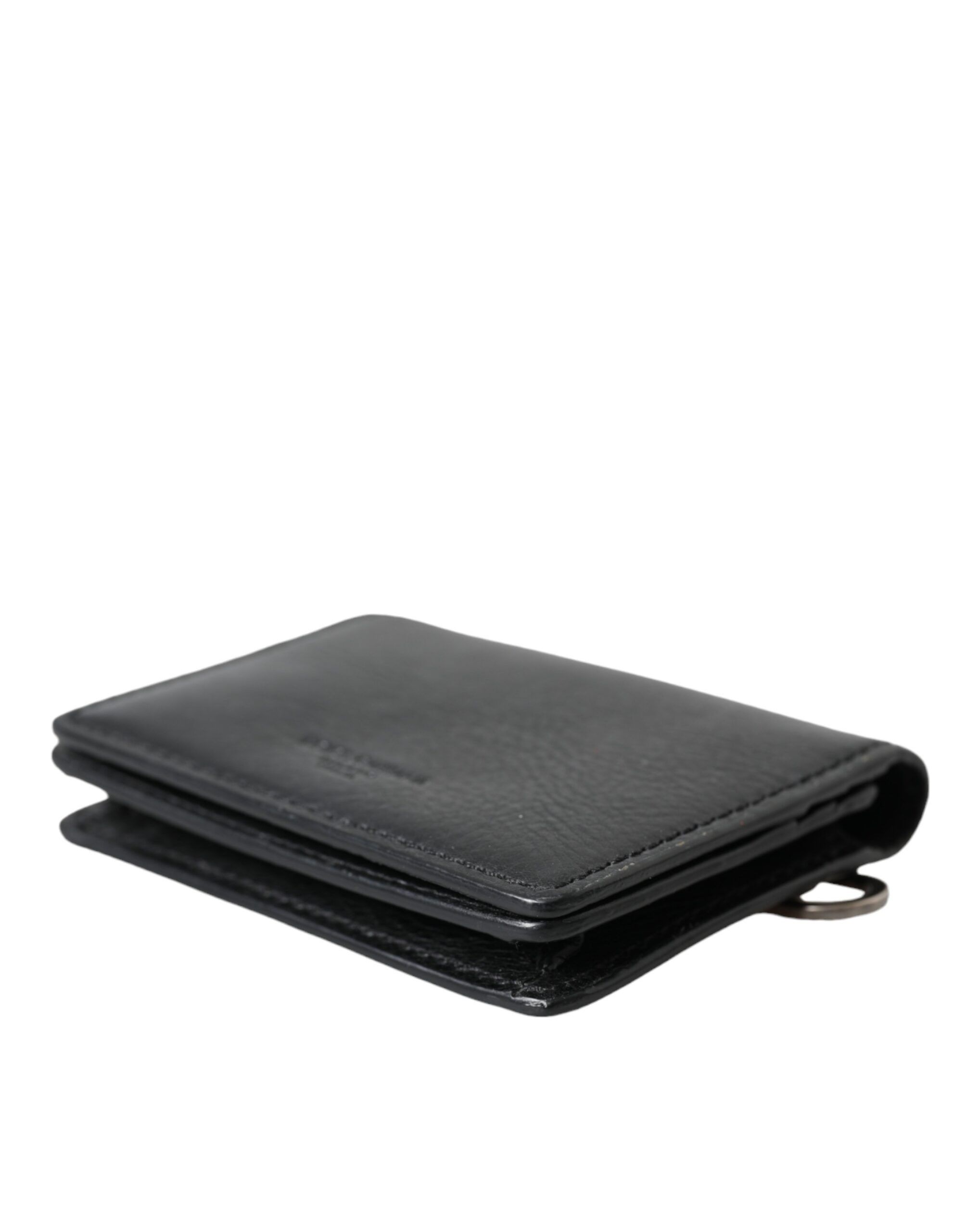 Black Leather Bifold Sling Women Card Holder Purse Women's