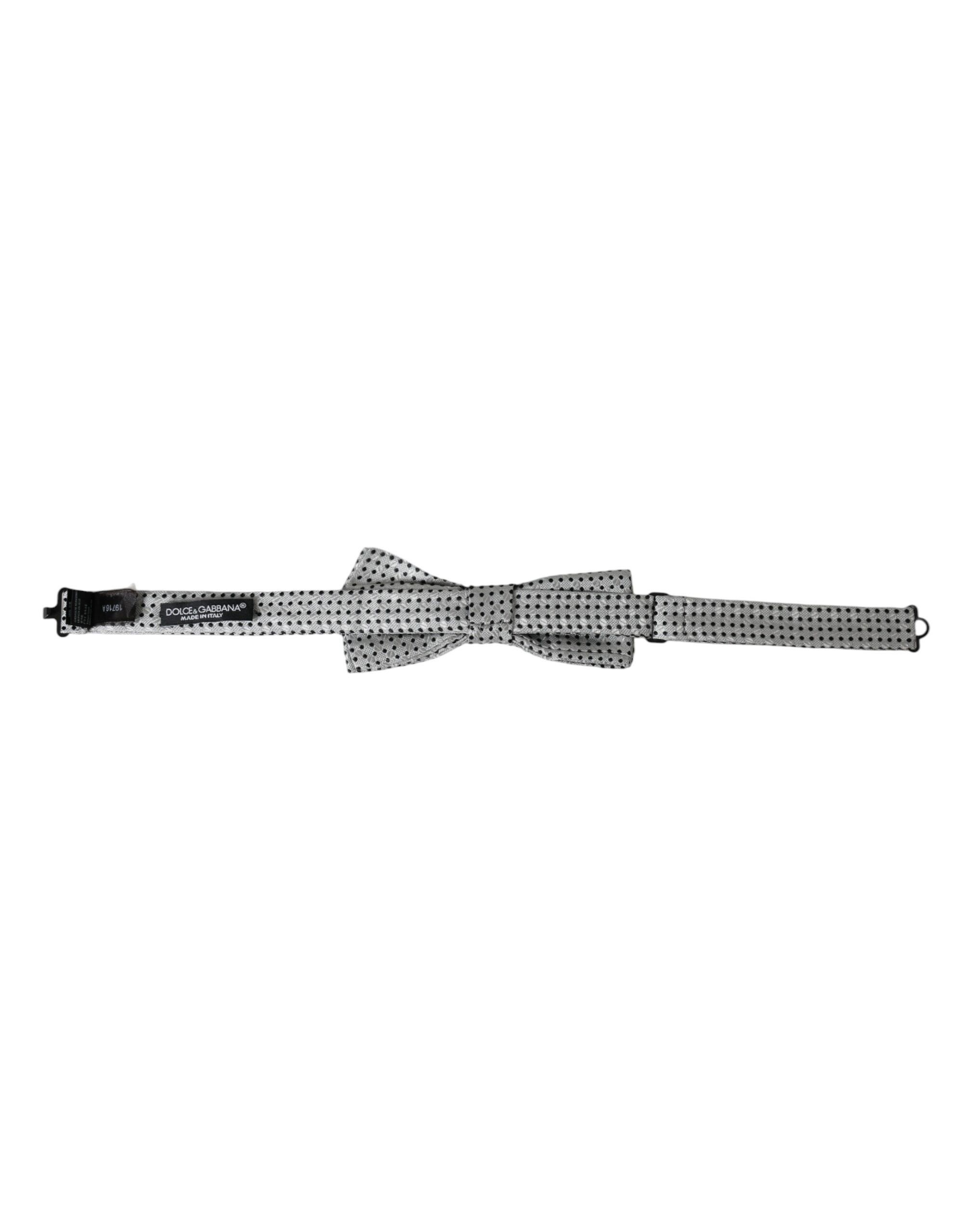 Dolce & Gabbana Gray Silk Polka Dot Adjustable Neck Men Papillon Bow Men's Size ONE SIZE - 3 Thumbnail