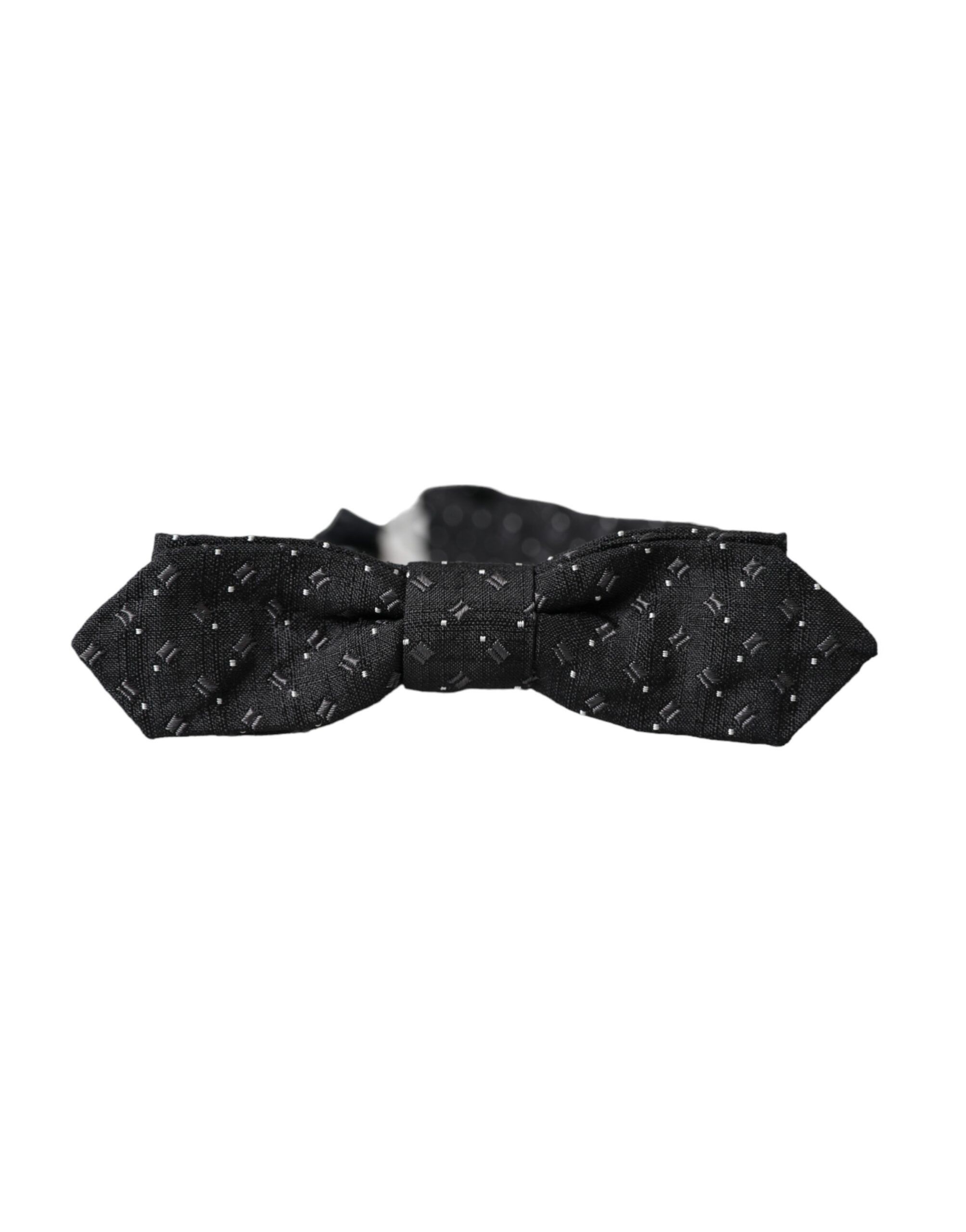 Dolce & Gabbana Black Silk Patterned Adjustable Neck Men Papillon Bow Men's Size ONE SIZE - 3 Thumbnail