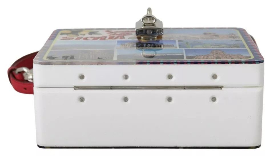 Dolce & Gabbana White Plexi Box Sicilia Square Hand Shoulder Purse Women's Size ONE SIZE - 4 Thumbnail