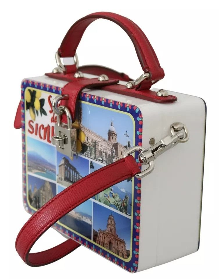 Dolce & Gabbana White Plexi Box Sicilia Square Hand Shoulder Purse Women's Size ONE SIZE - 5 Thumbnail