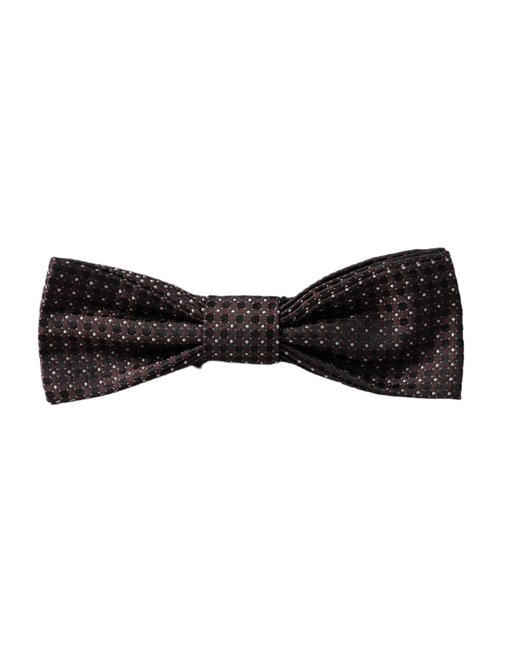 Dolce & Gabbana Brown Fantasy Silk Adjustable Neck Men Papillon Bow Men's Size ONE SIZE - 4 Thumbnail