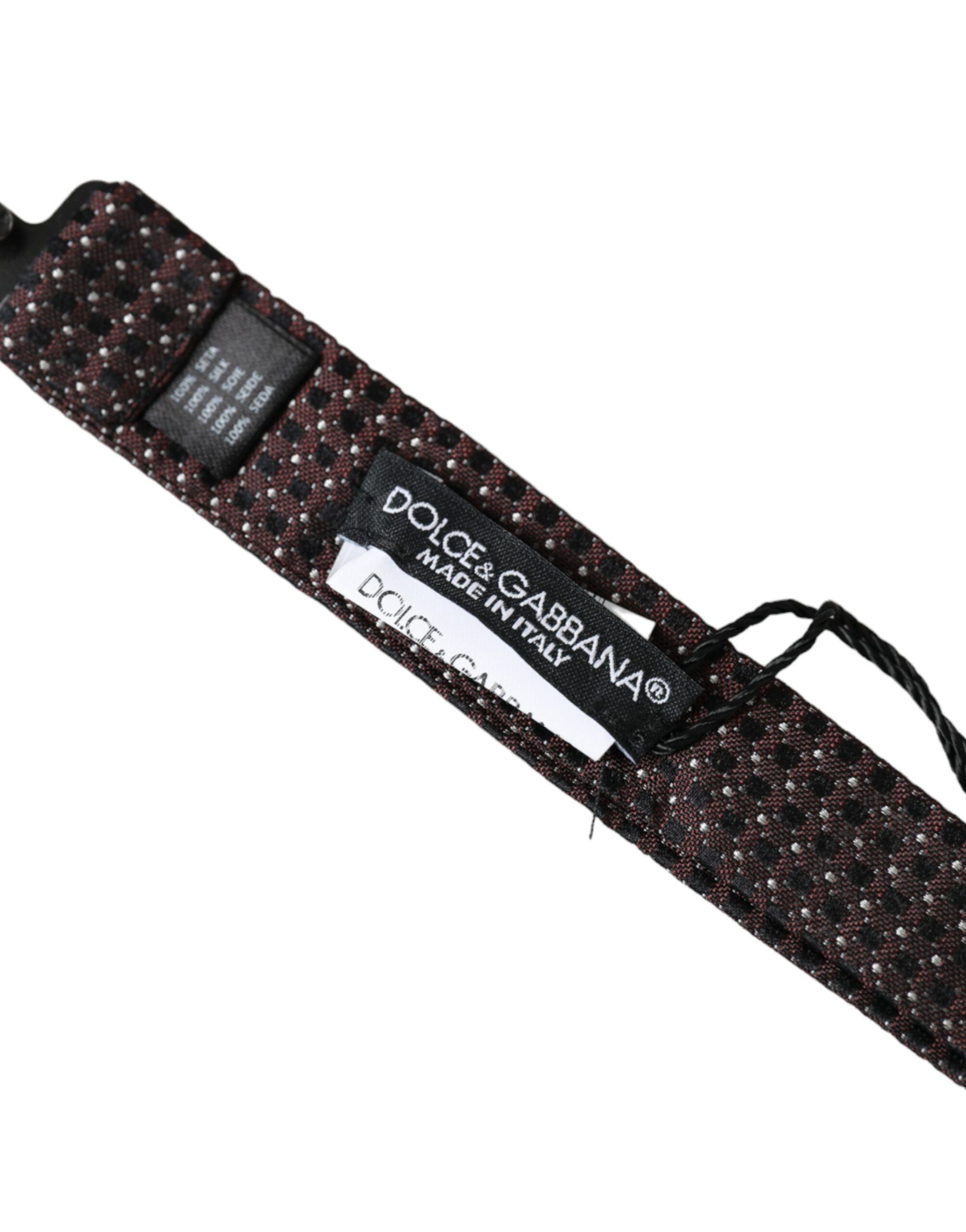 Dolce & Gabbana Brown Fantasy Silk Adjustable Neck Men Papillon Bow Men's Size ONE SIZE - 3 Thumbnail
