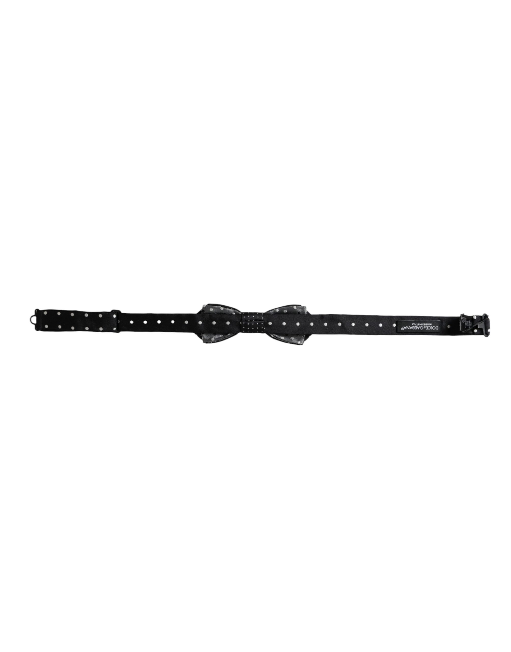 Dolce & Gabbana Black Silk Polka Dot Adjustable Neck Men Papillon Bow Men's Size ONE SIZE - 3 Thumbnail