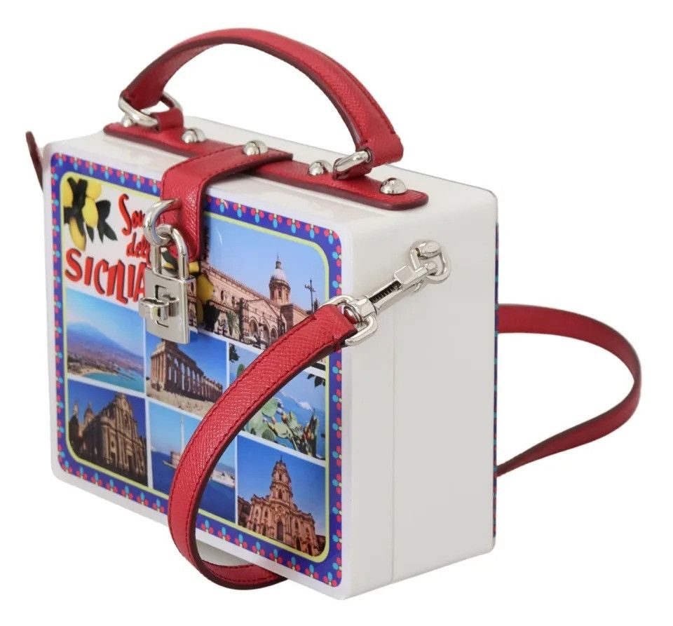 White Plexi Box Sicilia Square Hand Shoulder Purse Women's