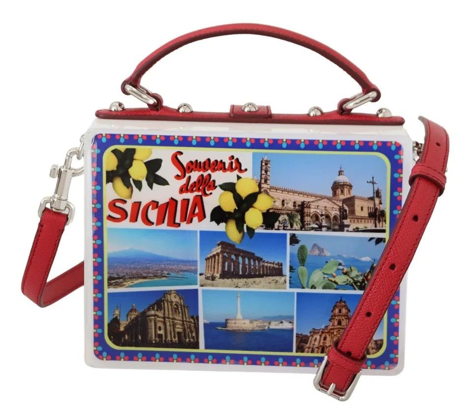 White Plexi Box Sicilia Square Hand Shoulder Purse Women's