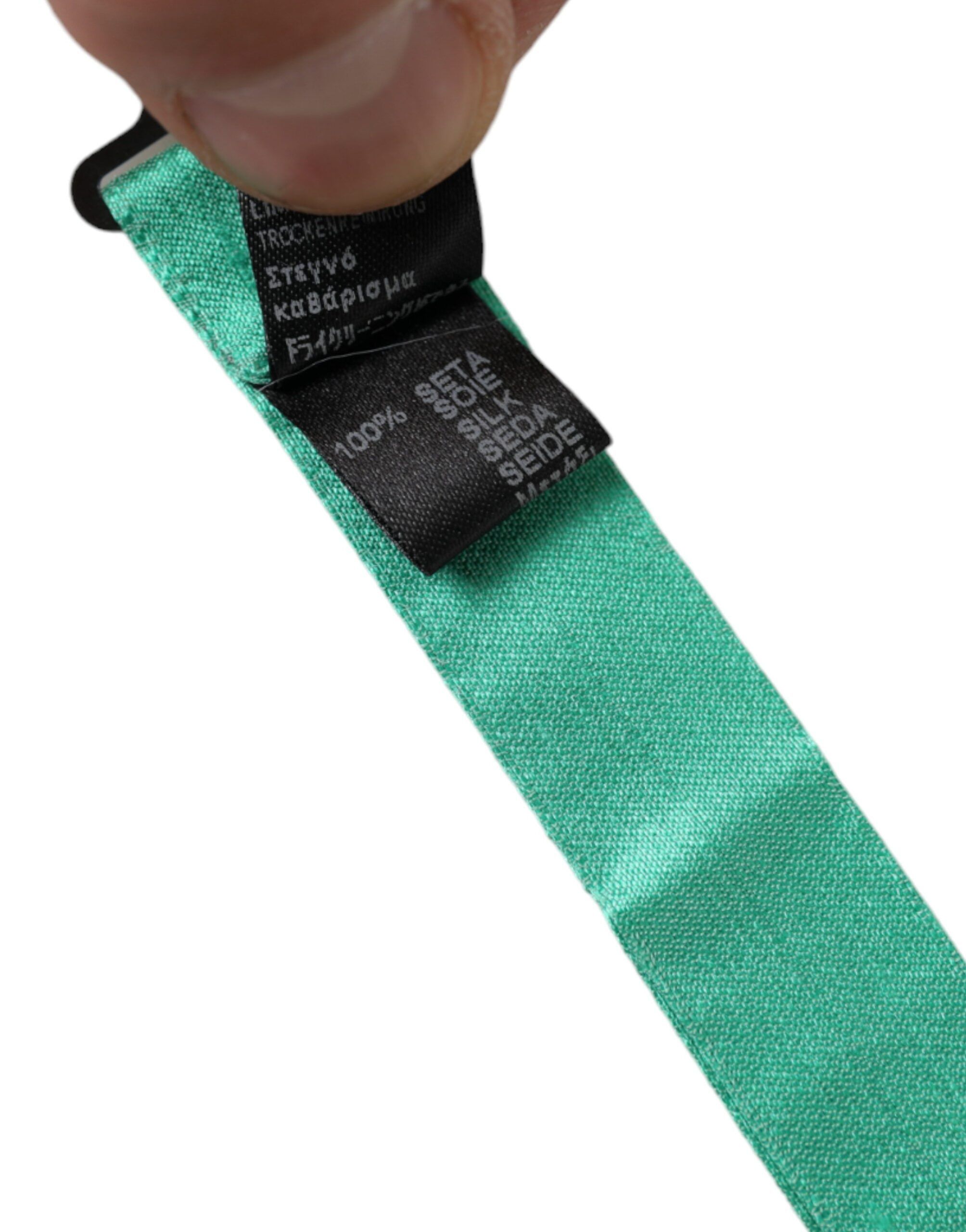 Dolce & Gabbana Mint Green Silk Adjustable Neck Men Bow Men's Tie Size ONE SIZE - 4 Thumbnail
