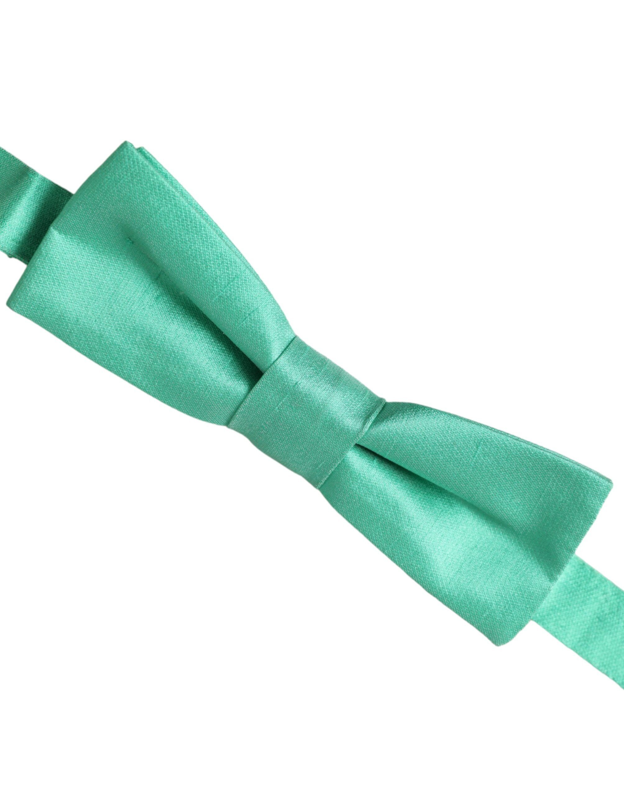 Dolce & Gabbana Mint Green Silk Adjustable Neck Men Bow Men's Tie Size ONE SIZE - 2 Thumbnail