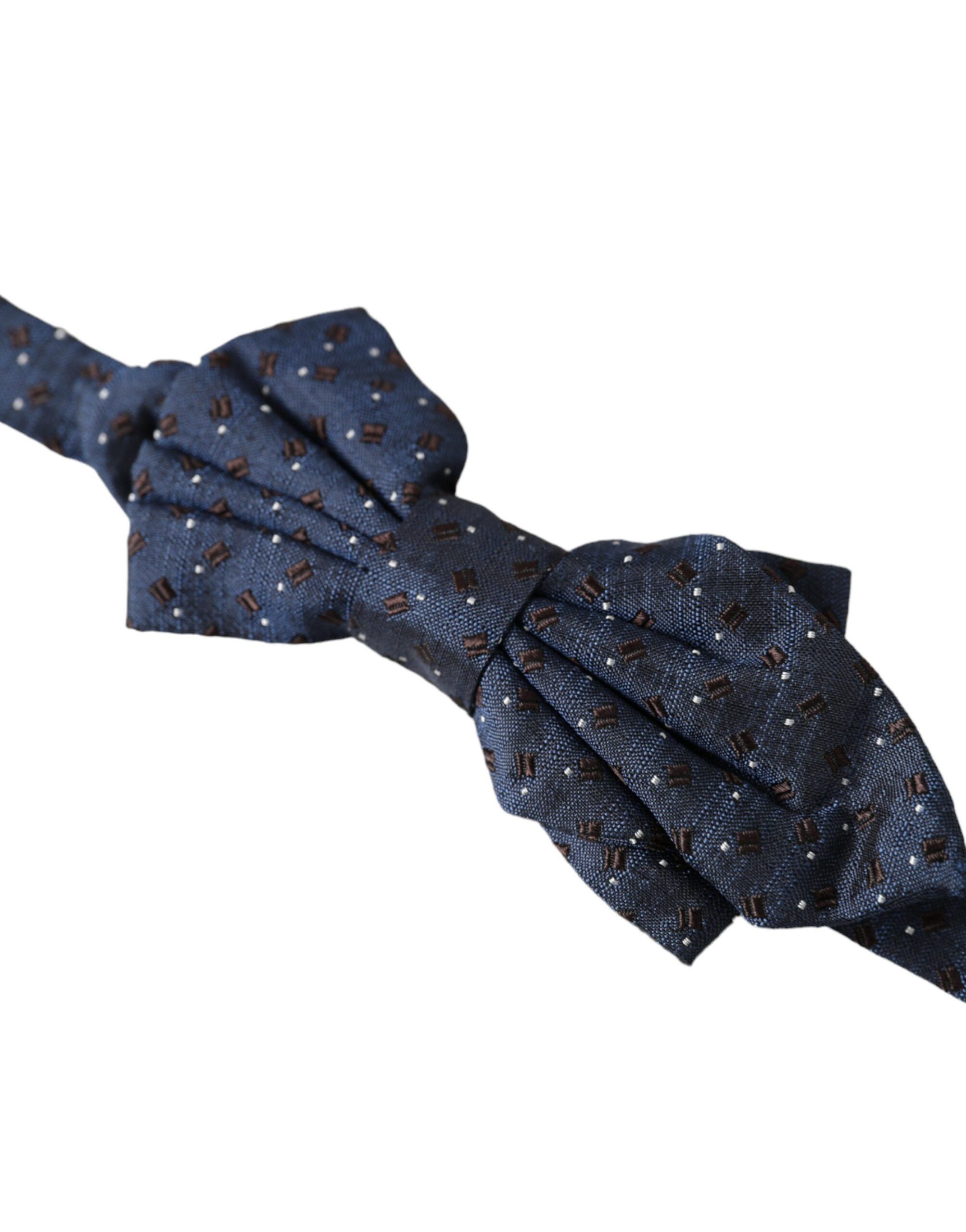 Dolce & Gabbana Navy Blue Silk Patterned Adjustable Men Papillon Bow Men's Size ONE SIZE - 2 Thumbnail