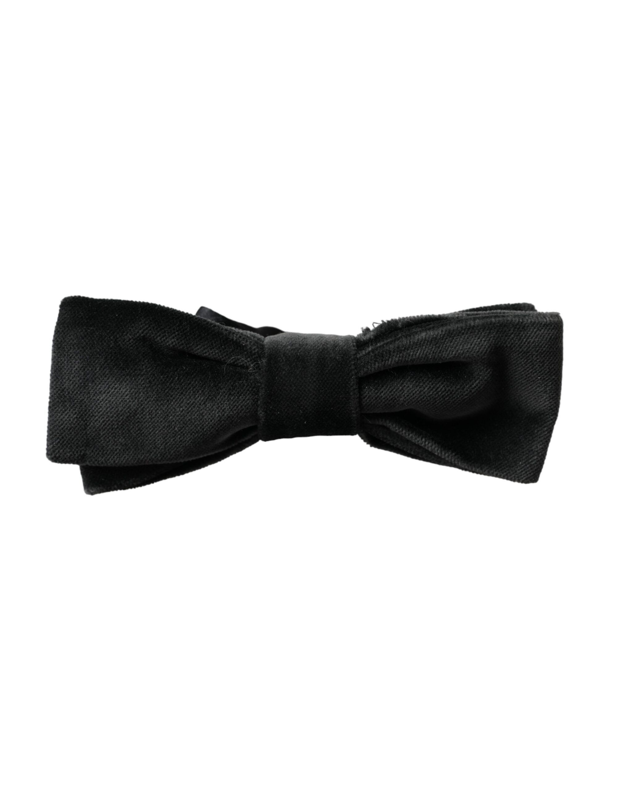Dolce & Gabbana Black Velvet Cotton Adjustable Neck Men Bow Men's Tie Size ONE SIZE - 3 Thumbnail