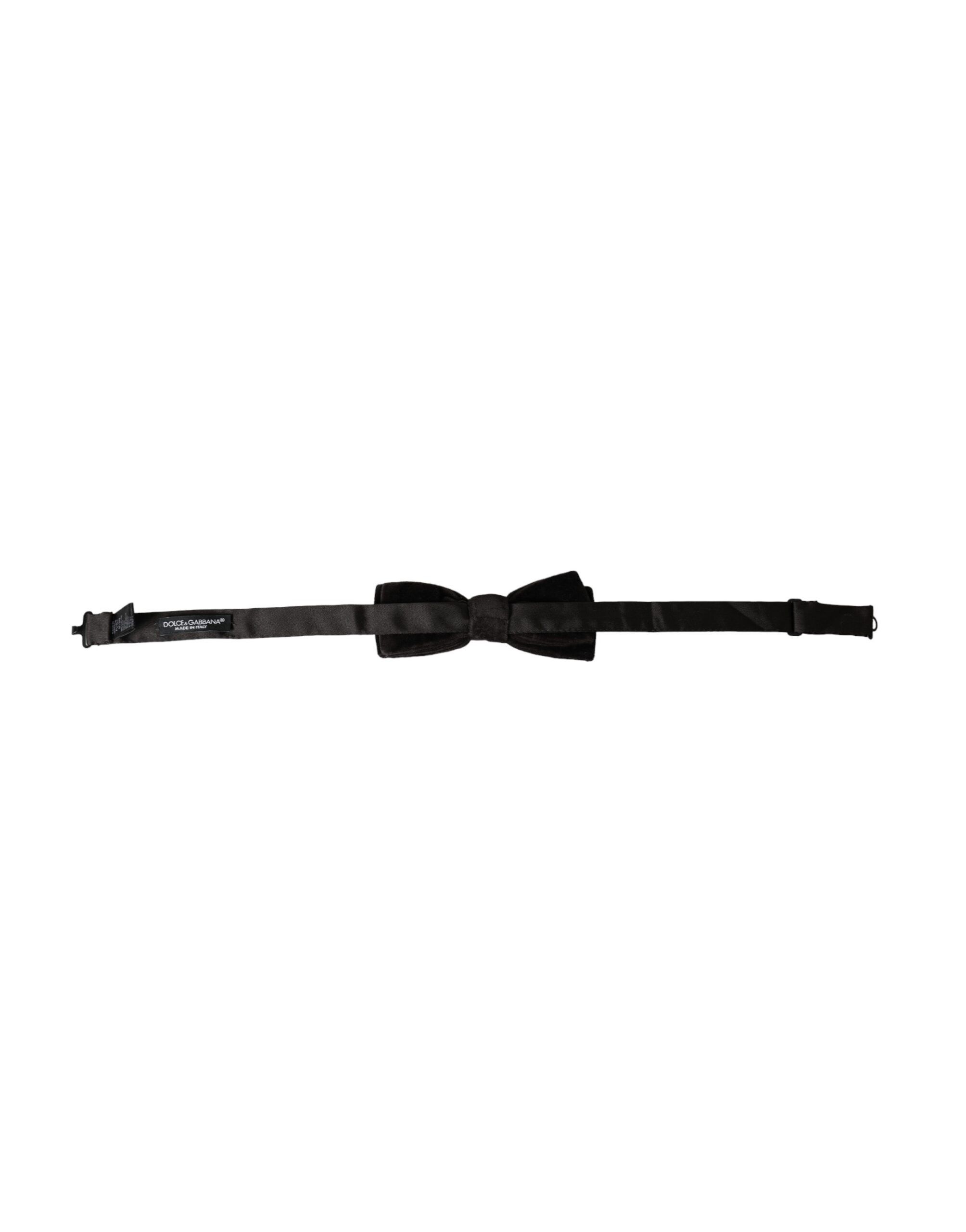 Dolce & Gabbana Black Velvet Cotton Adjustable Neck Men Bow Men's Tie Size ONE SIZE - 3 Thumbnail