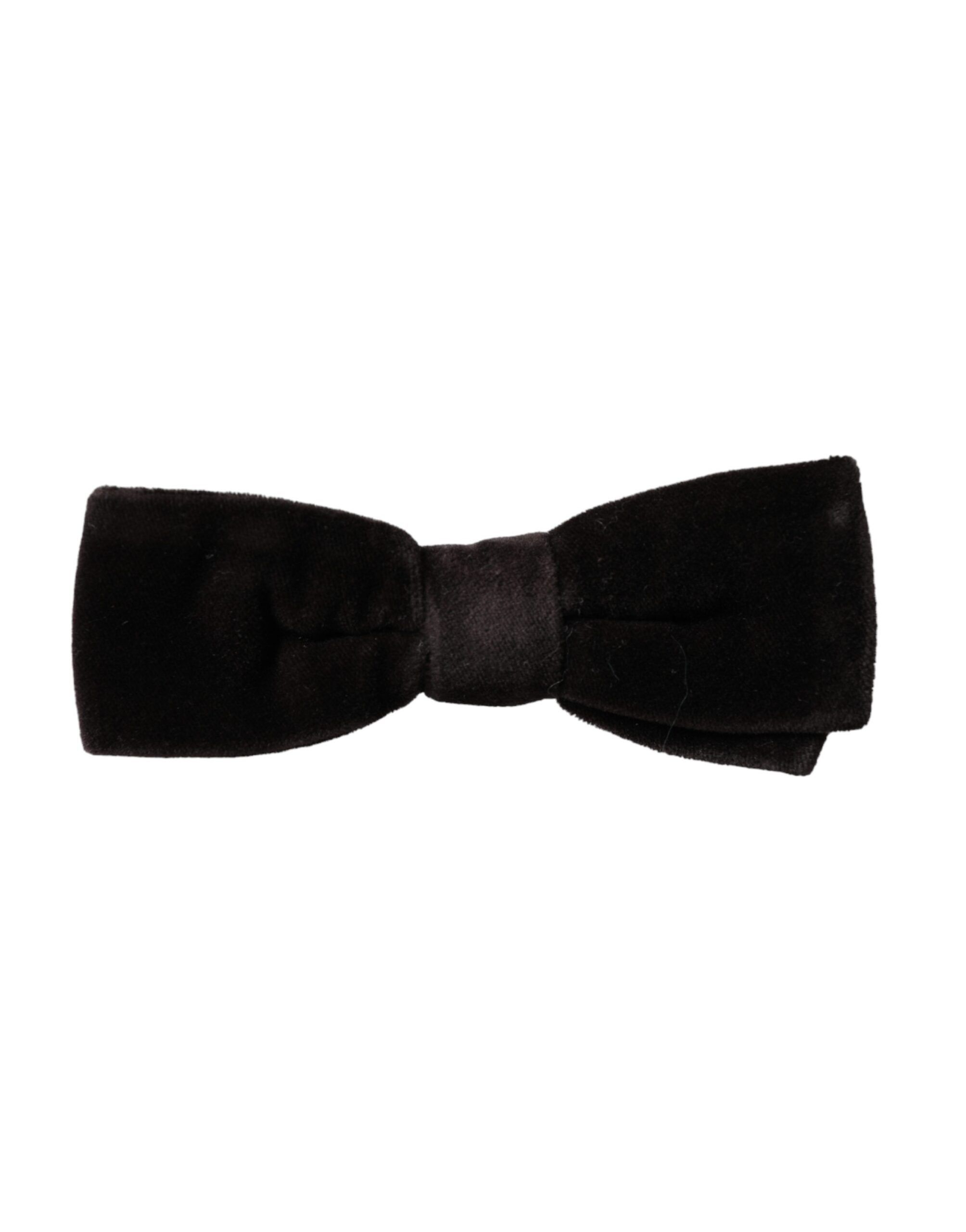 Dolce & Gabbana Black Velvet Cotton Adjustable Neck Men Bow Men's Tie Size ONE SIZE - 4 Thumbnail