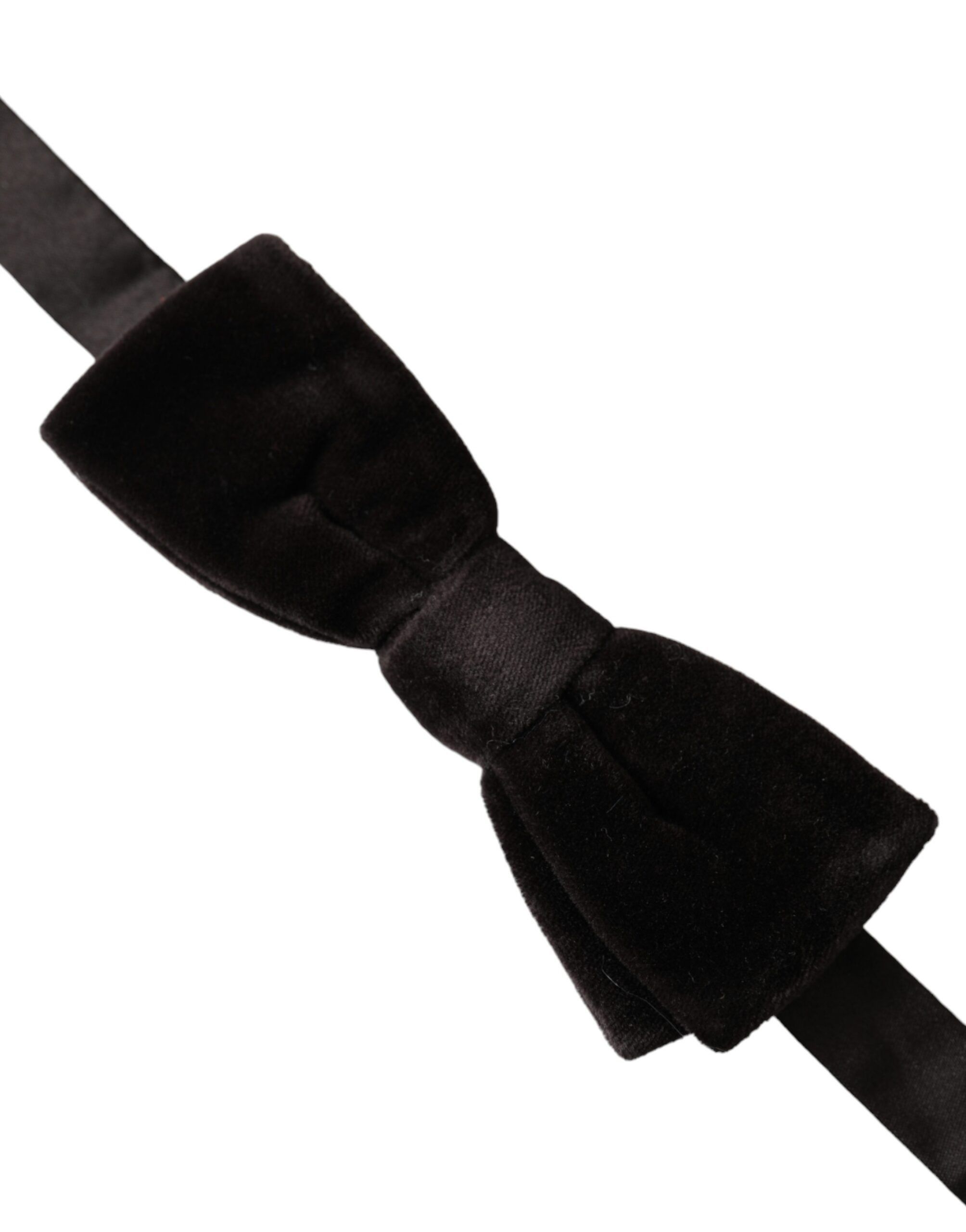 Dolce & Gabbana Black Velvet Cotton Adjustable Neck Men Bow Men's Tie Size ONE SIZE - 2 Thumbnail