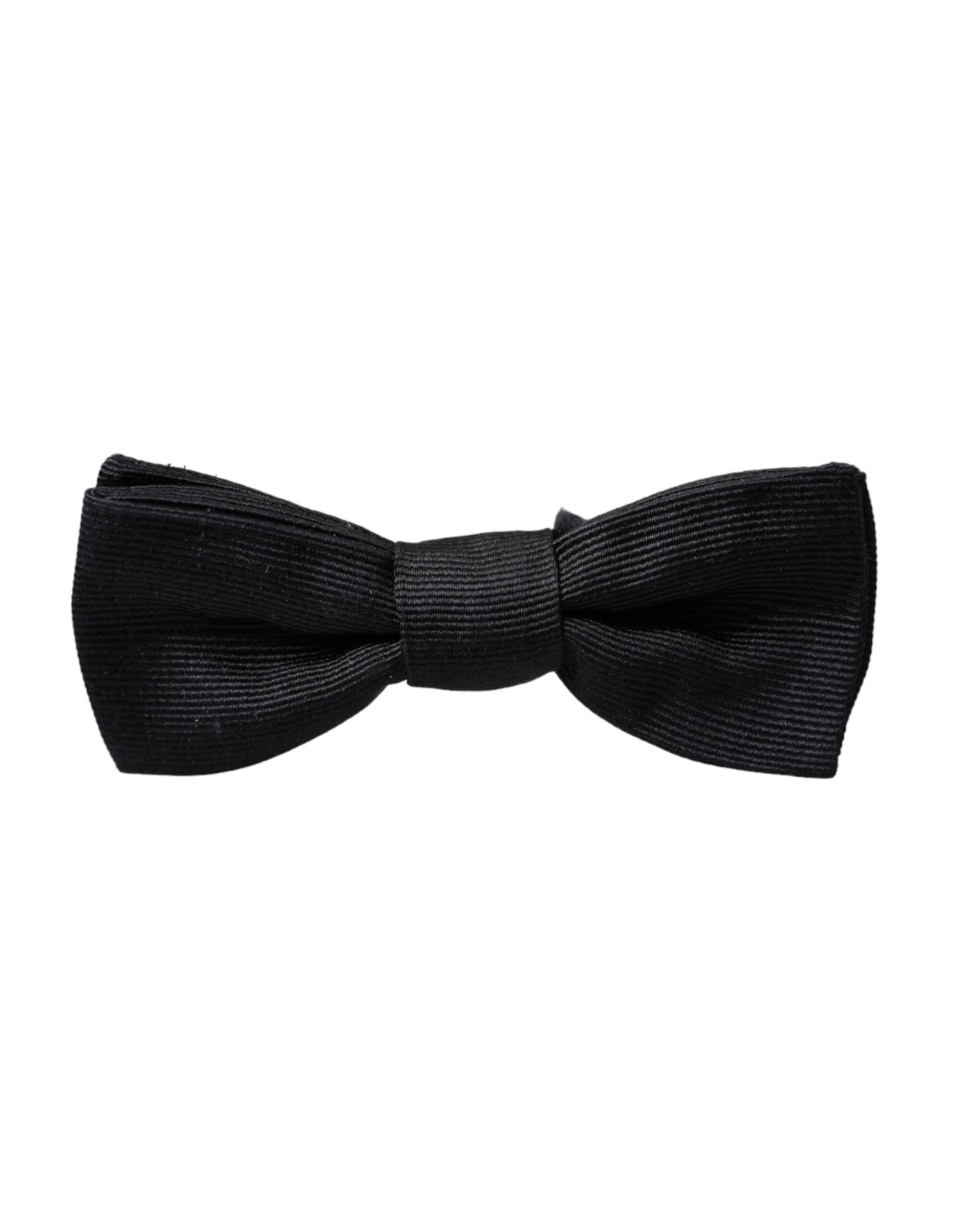 Dolce & Gabbana Black Silk Adjustable Neck Men Bow Men's Tie Size ONE SIZE - 3 Thumbnail