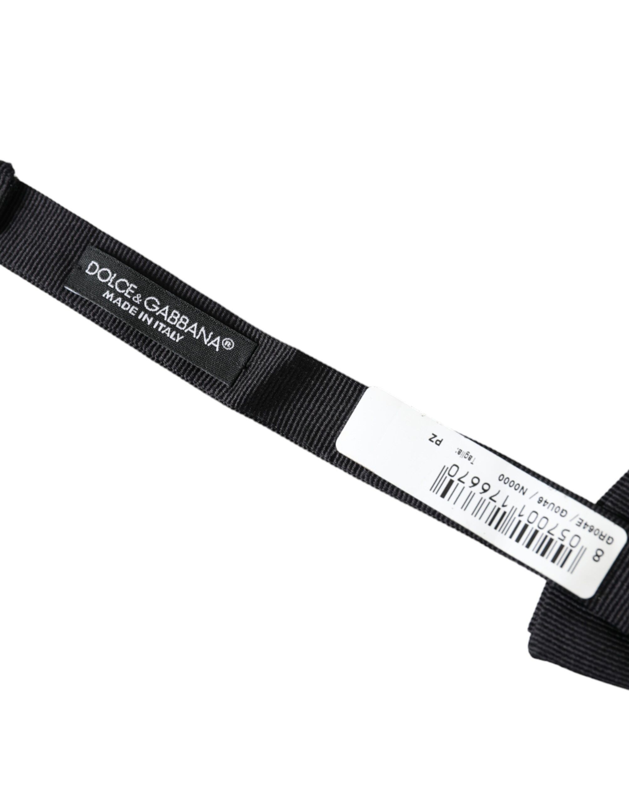 Dolce & Gabbana Black Silk Adjustable Neck Men Bow Men's Tie Size ONE SIZE - 4 Thumbnail