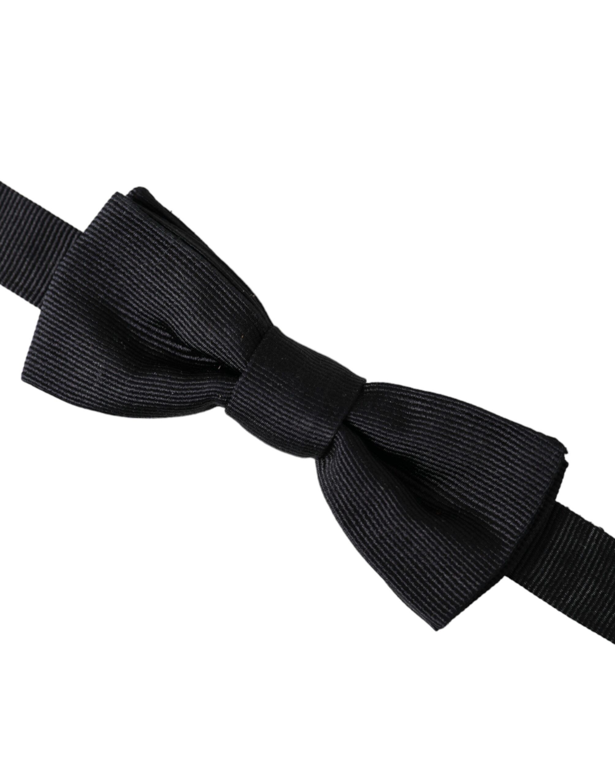 Dolce & Gabbana Black Silk Adjustable Neck Men Bow Men's Tie Size ONE SIZE - 2 Thumbnail