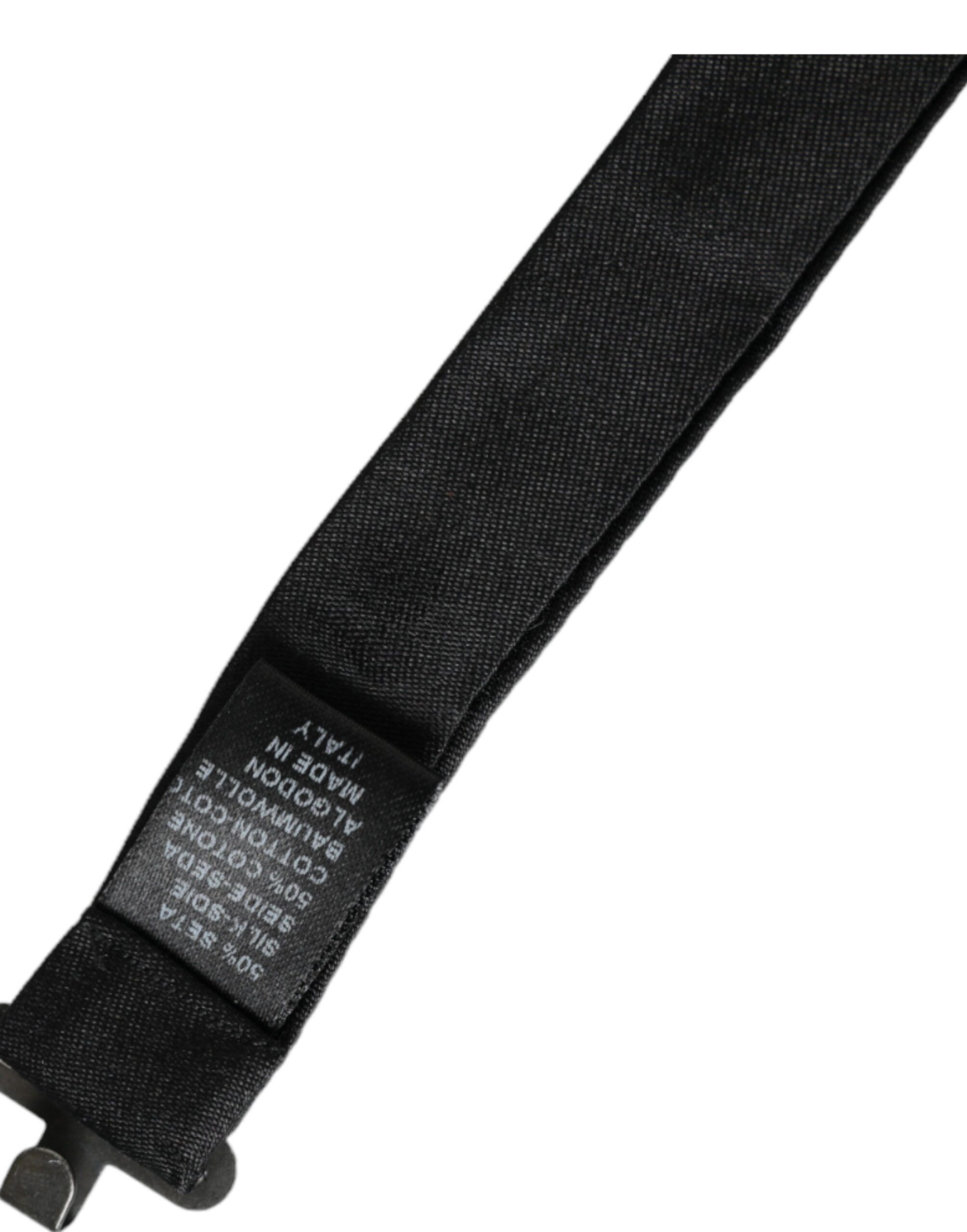 Dolce & Gabbana Dark Gray Silk Adjustable Neck Men Bow Men's Tie Size ONE SIZE - 4 Thumbnail