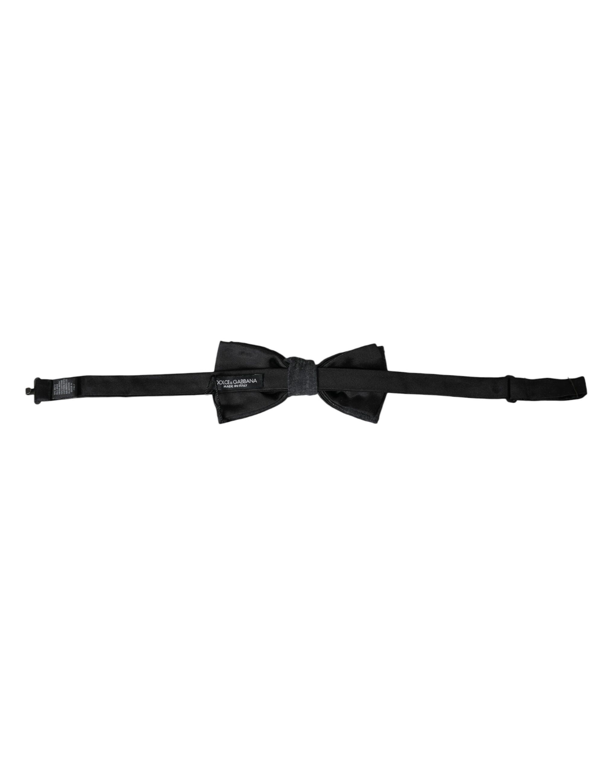 Dolce & Gabbana Dark Gray Silk Adjustable Neck Men Bow Men's Tie Size ONE SIZE - 3 Thumbnail