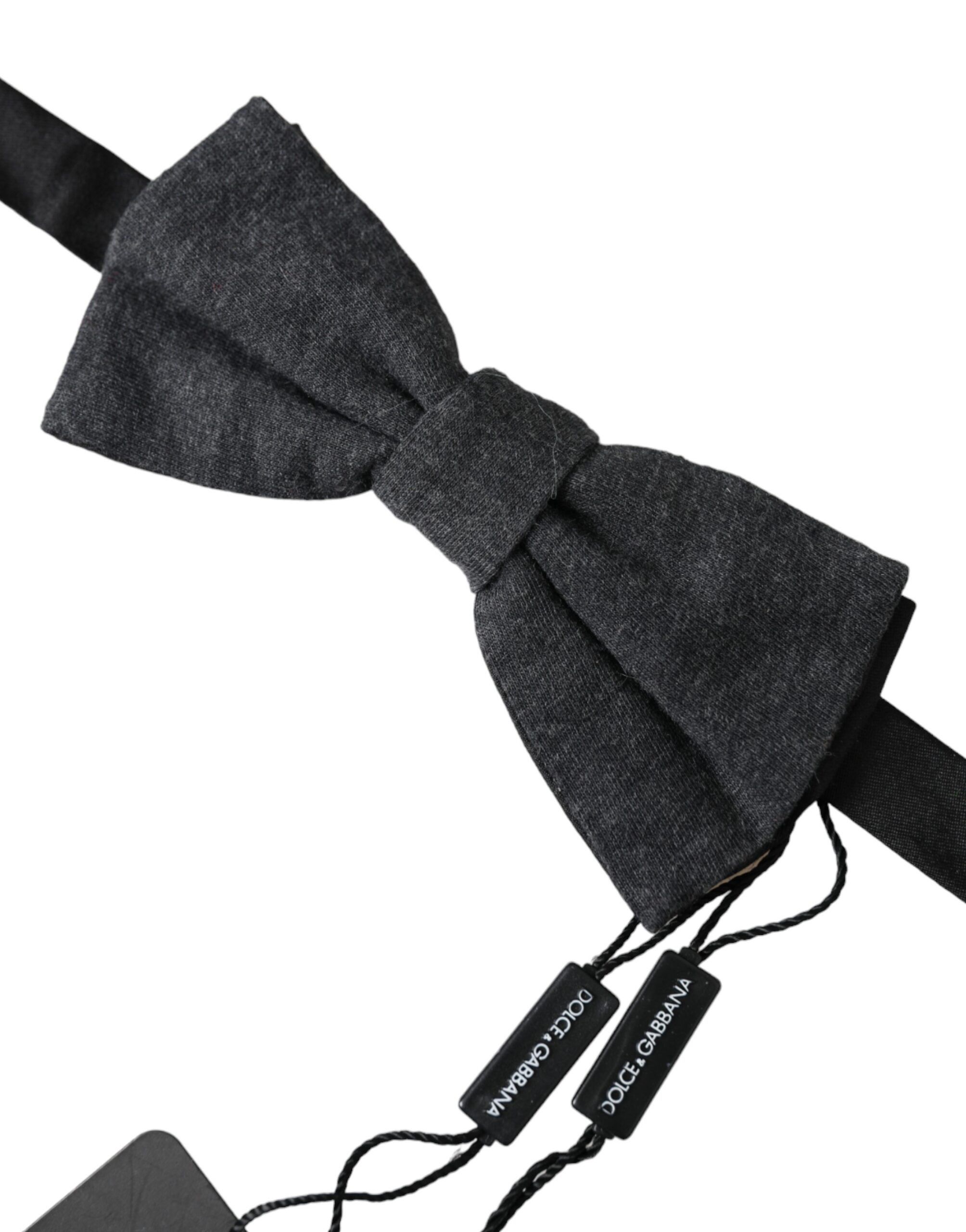 Dolce & Gabbana Dark Gray Silk Adjustable Neck Men Bow Men's Tie Size ONE SIZE - 2 Thumbnail