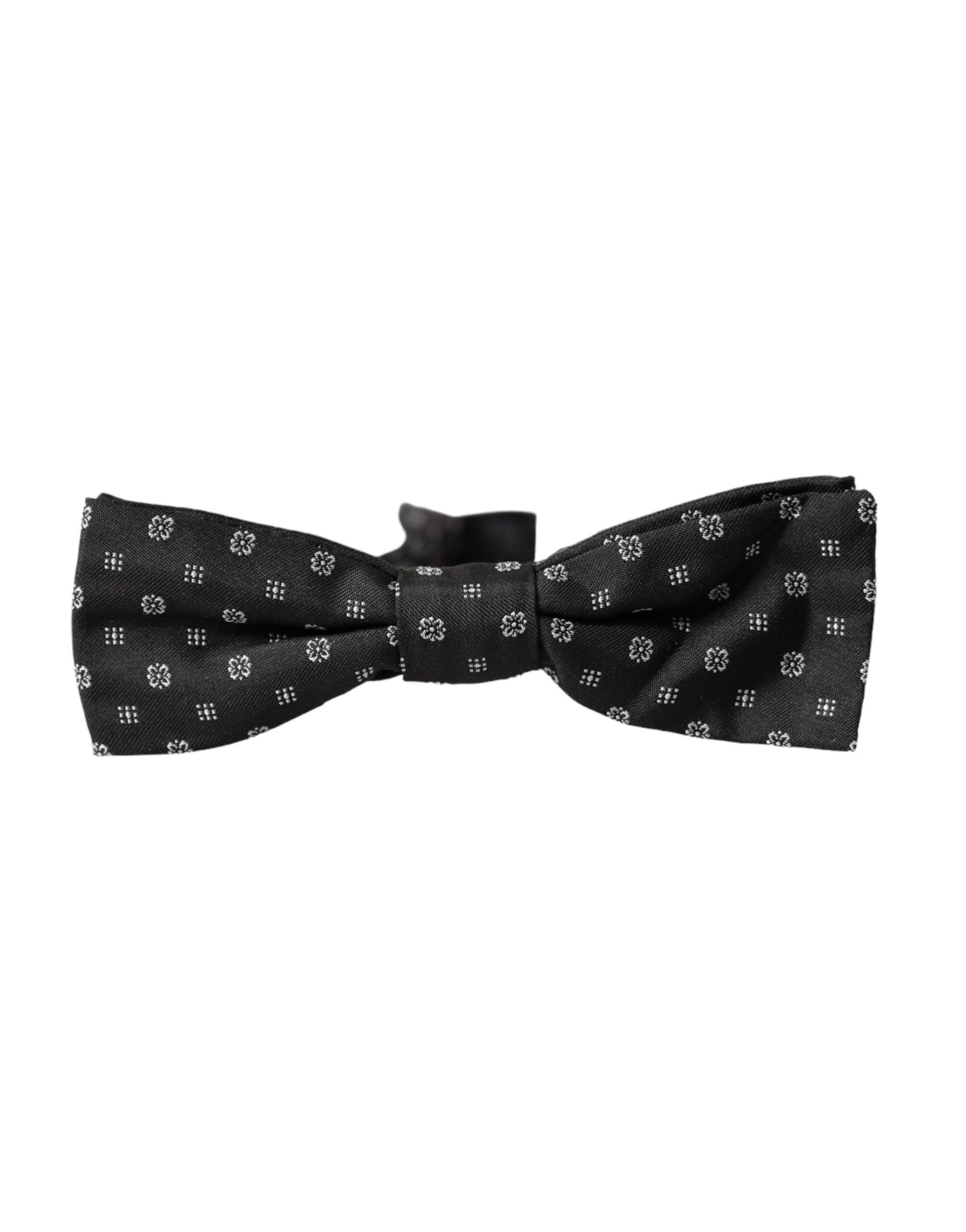 Dolce & Gabbana Black Silk Fantasy Adjustable Neck Men Papillon Bow Men's Size ONE SIZE - 5 Thumbnail