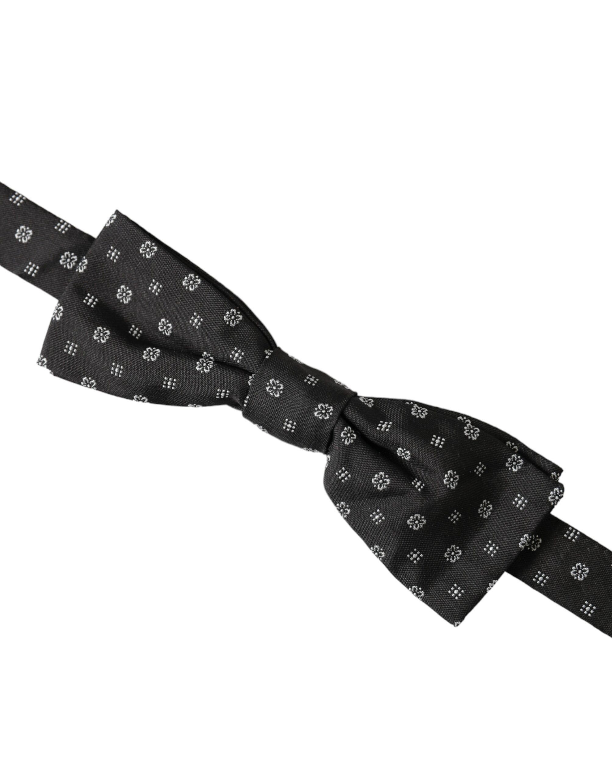 Dolce & Gabbana Black Silk Fantasy Adjustable Neck Men Papillon Bow Men's Size ONE SIZE - 2 Thumbnail