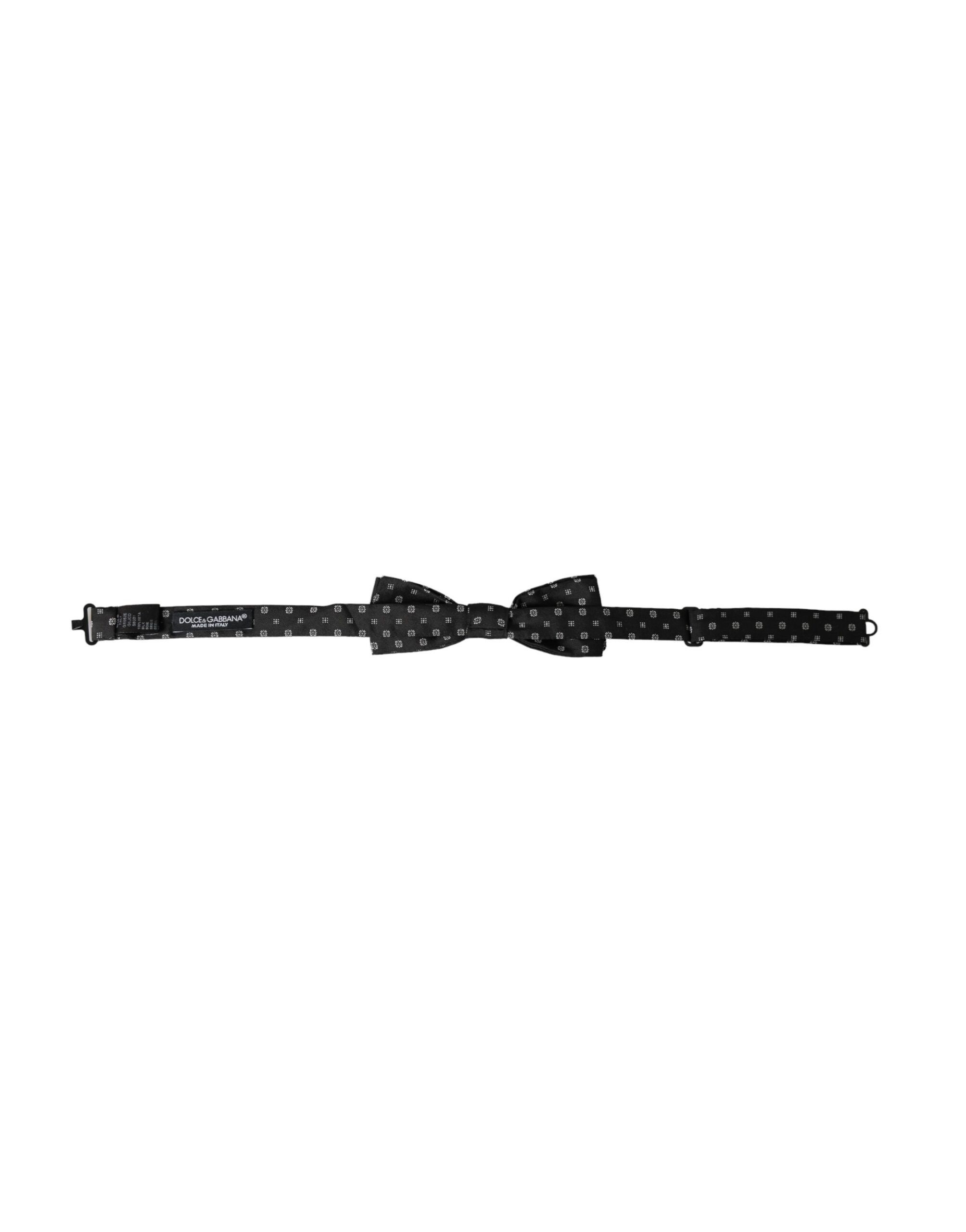 Dolce & Gabbana Black Silk Fantasy Adjustable Neck Men Papillon Bow Men's Size ONE SIZE - 4 Thumbnail