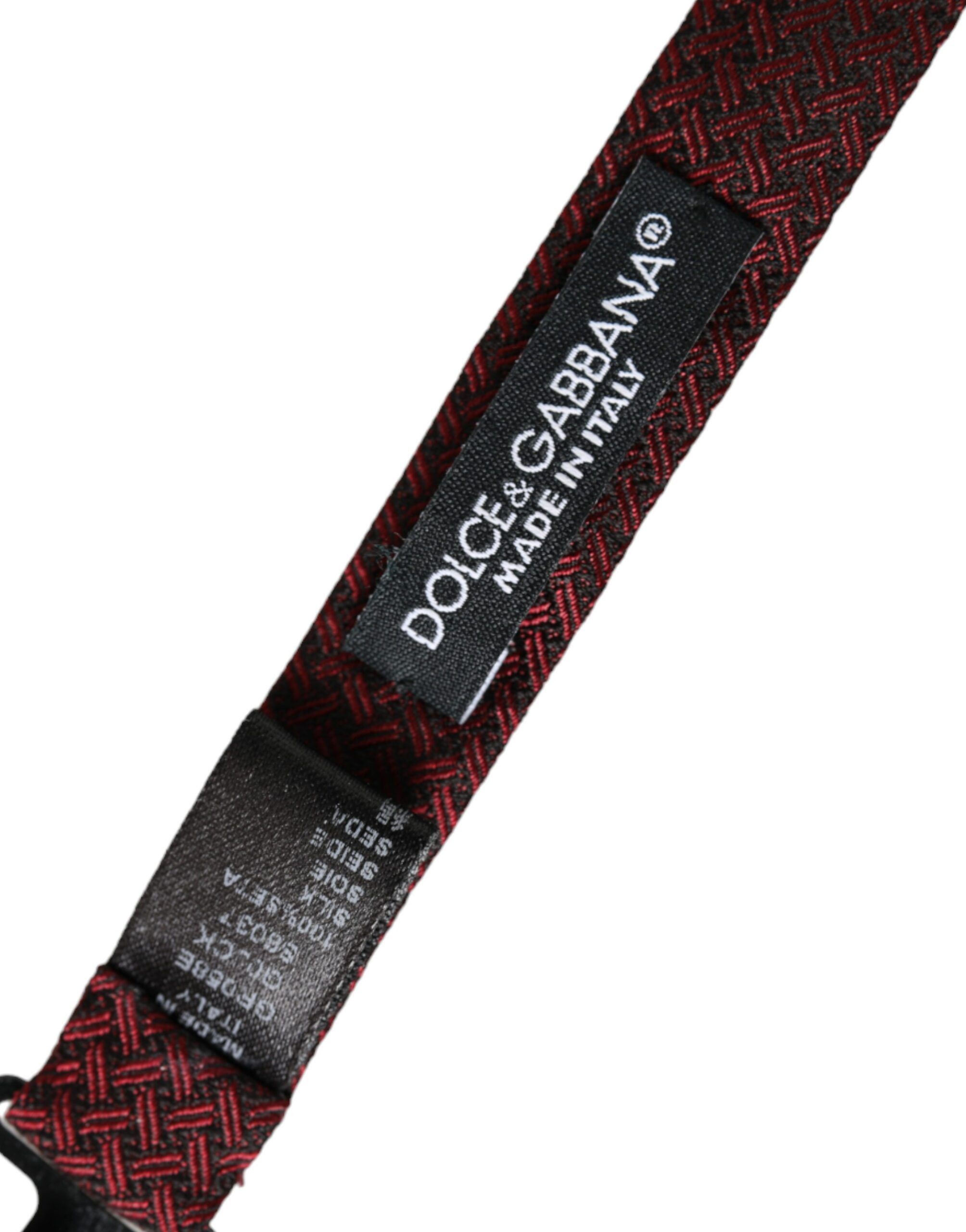 Dolce & Gabbana Red Silk Fantasy Adjustable Neck Men Bow Men's Tie Size ONE SIZE - 5 Thumbnail