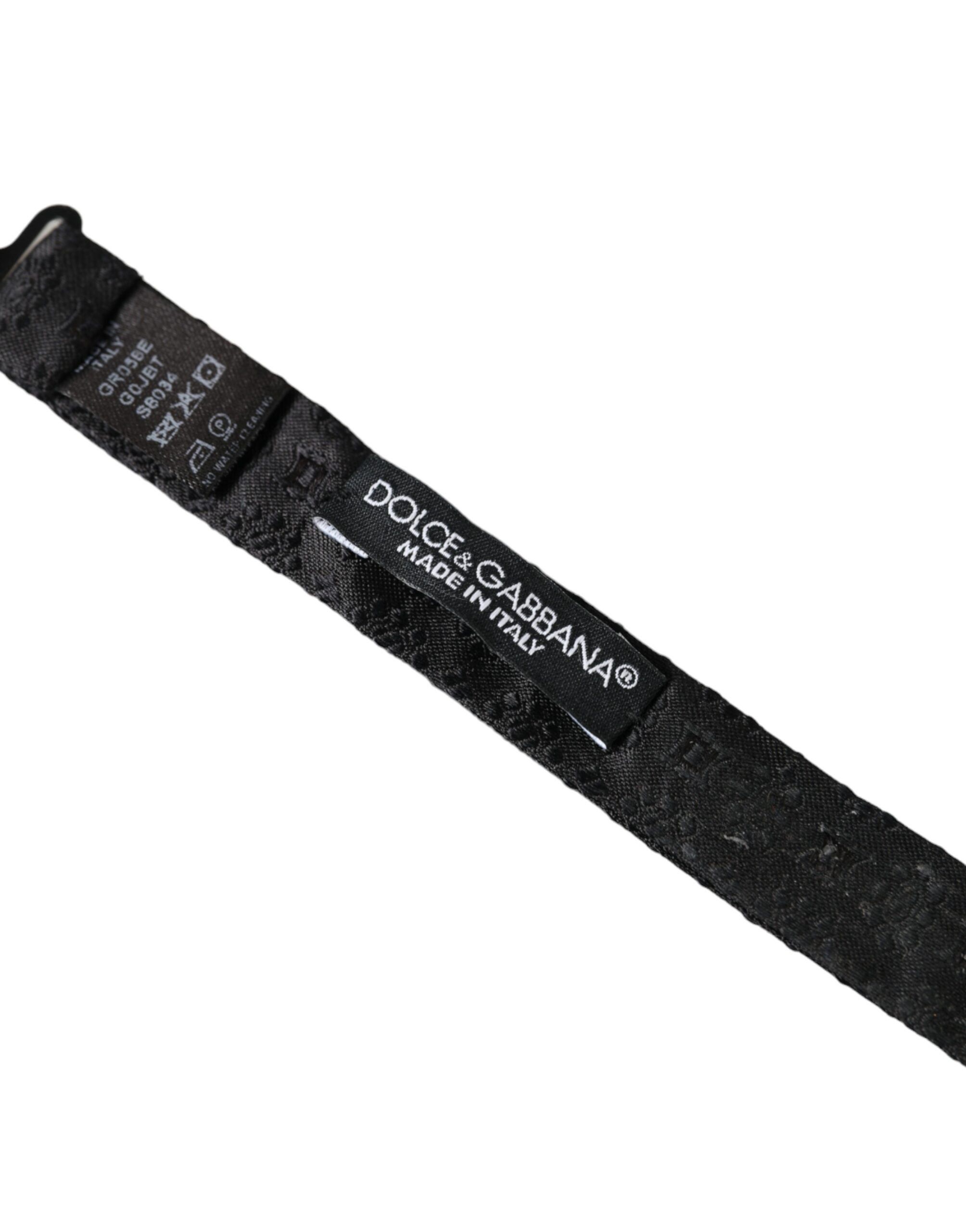 Dolce & Gabbana Black Silk Fantasy Adjustable Neck Men Bow Men's Tie Size ONE SIZE - 4 Thumbnail