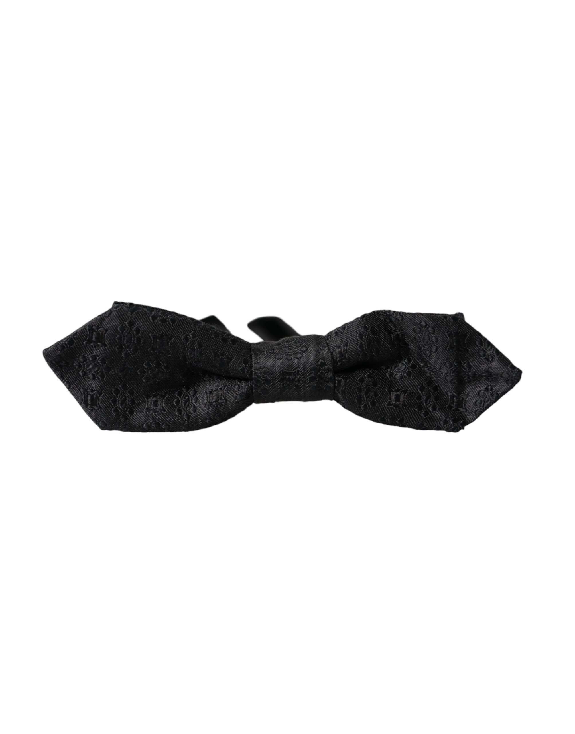 Dolce & Gabbana Black Silk Fantasy Adjustable Neck Men Bow Men's Tie Size ONE SIZE - 5 Thumbnail