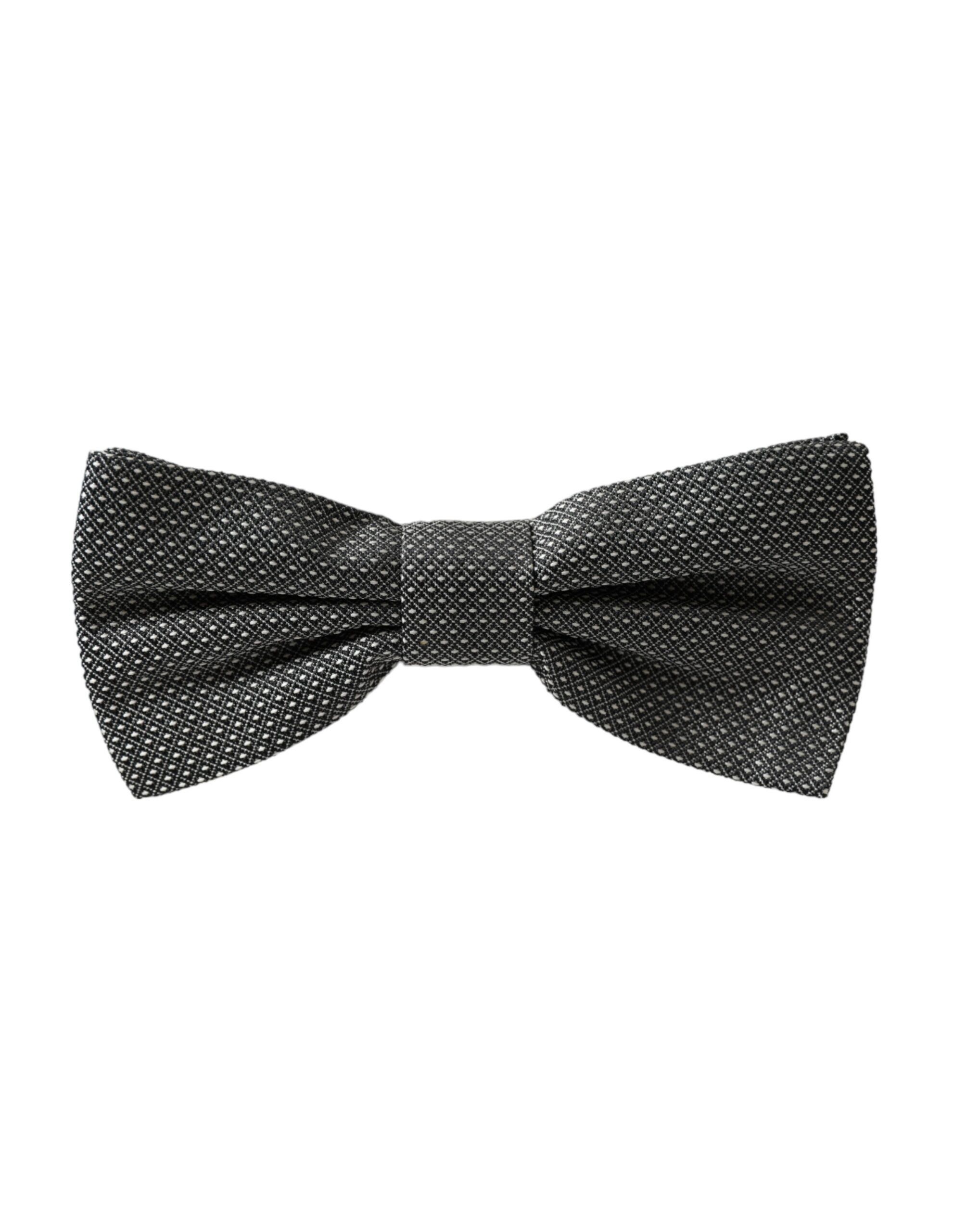 Dolce & Gabbana Gray Silk Patterned Adjustable Neck Men Bow Men's Tie Size ONE SIZE - 3 Thumbnail
