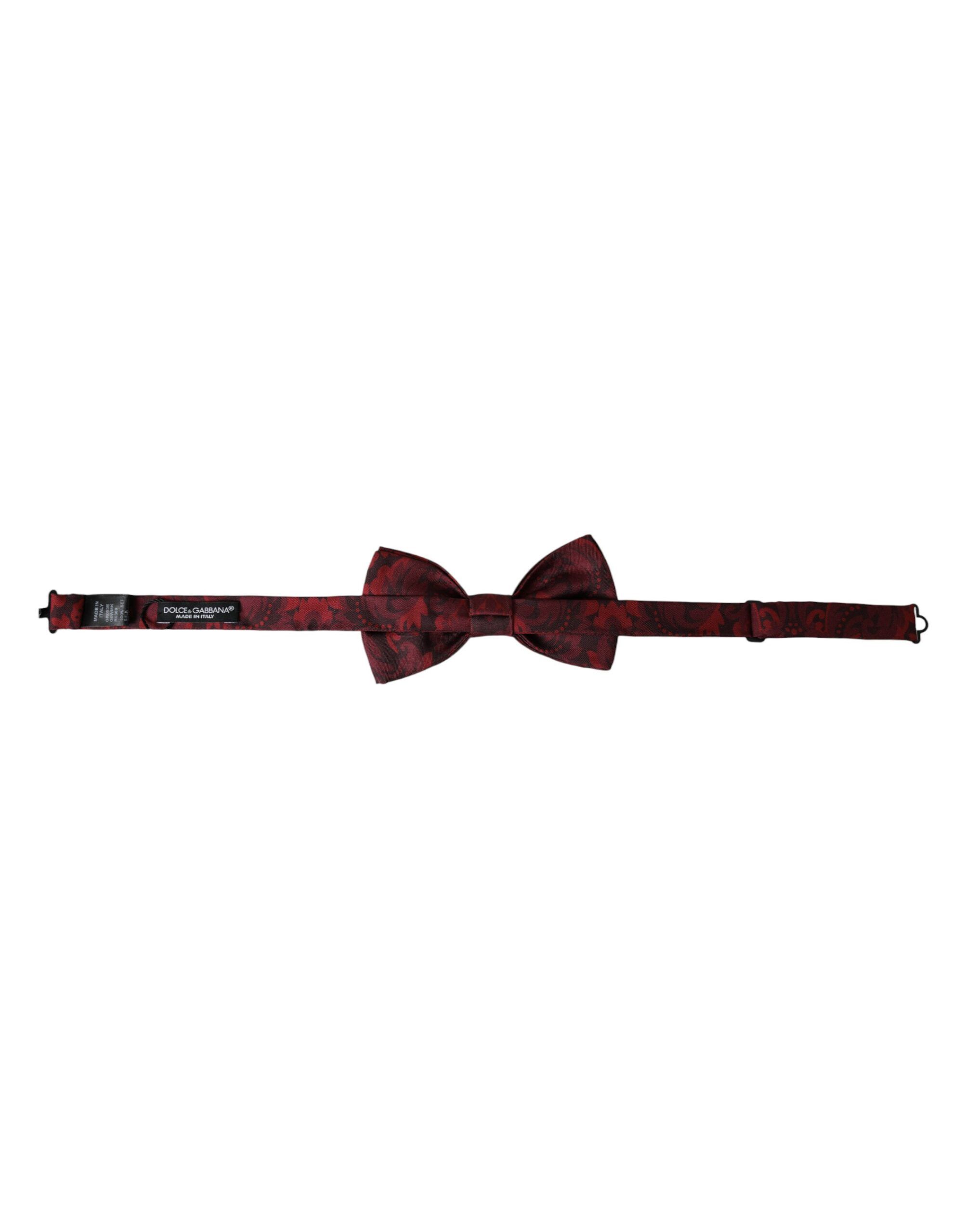 Dolce & Gabbana Red Silk Floral Adjustable Neck Men Bow Men's Tie Size ONE SIZE - 3 Thumbnail
