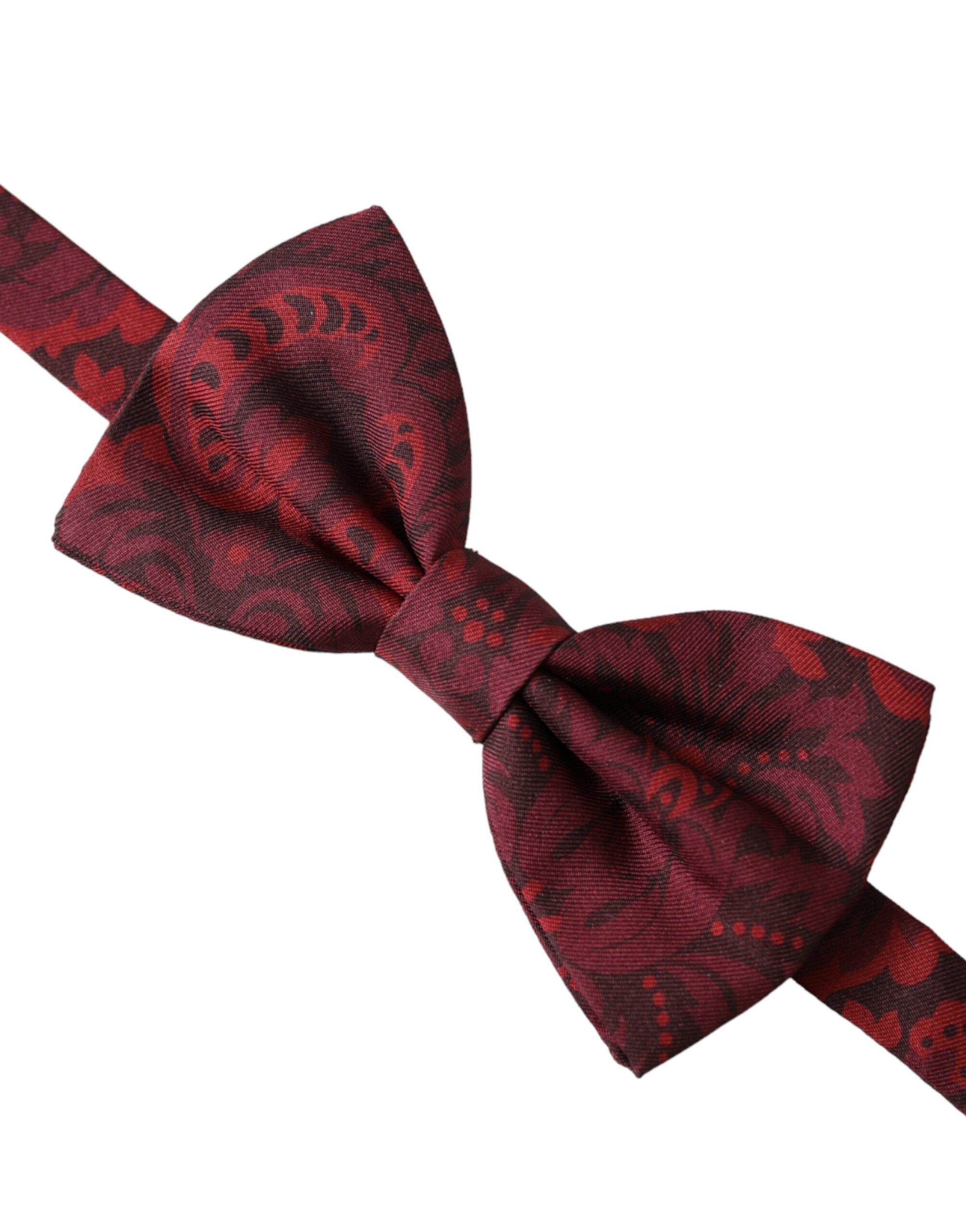 Dolce & Gabbana Red Silk Floral Adjustable Neck Men Bow Men's Tie Size ONE SIZE - 2 Thumbnail