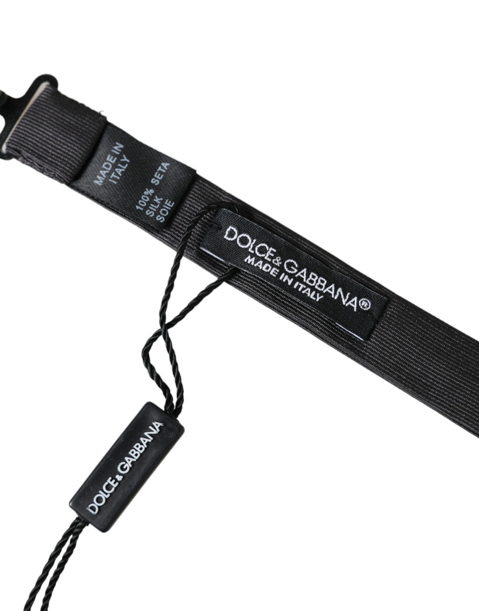 Dolce & Gabbana Black Silk Adjustable Neck Men Bow Men's Tie Size ONE SIZE - 5 Thumbnail