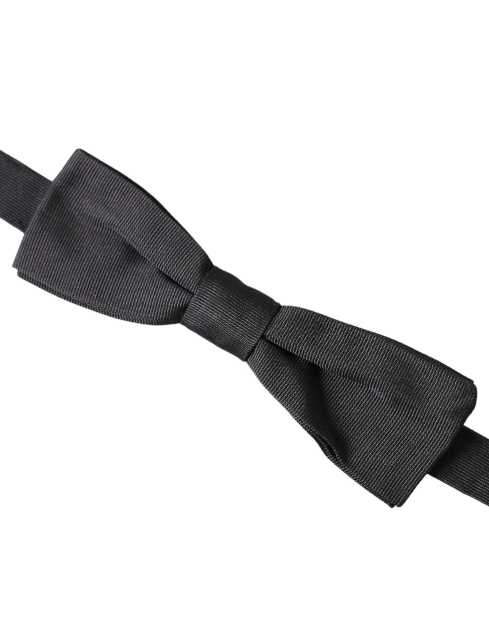 Dolce & Gabbana Black Silk Adjustable Neck Men Bow Men's Tie Size ONE SIZE - 2 Thumbnail