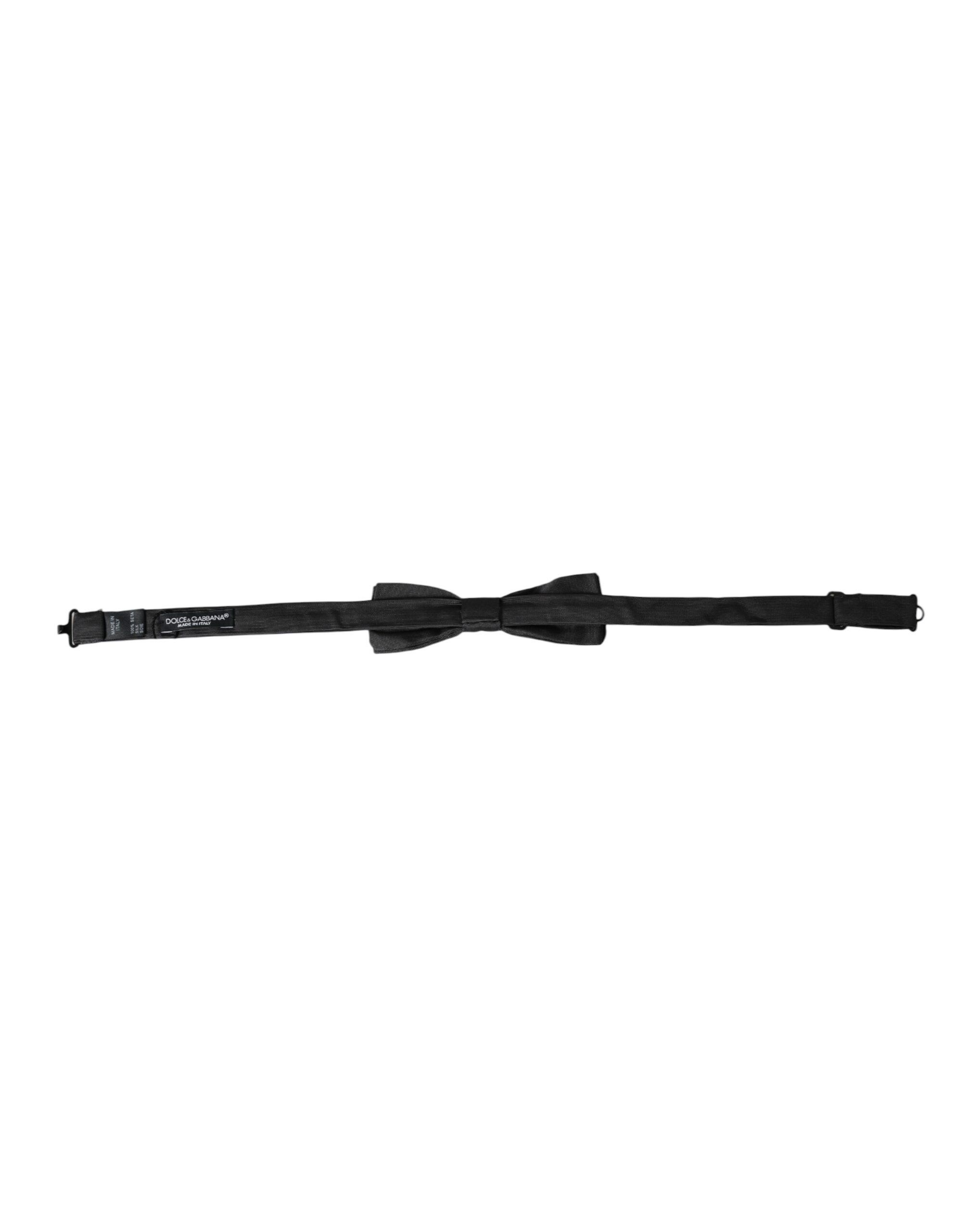 Dolce & Gabbana Black Silk Adjustable Neck Men Bow Men's Tie Size ONE SIZE - 4 Thumbnail