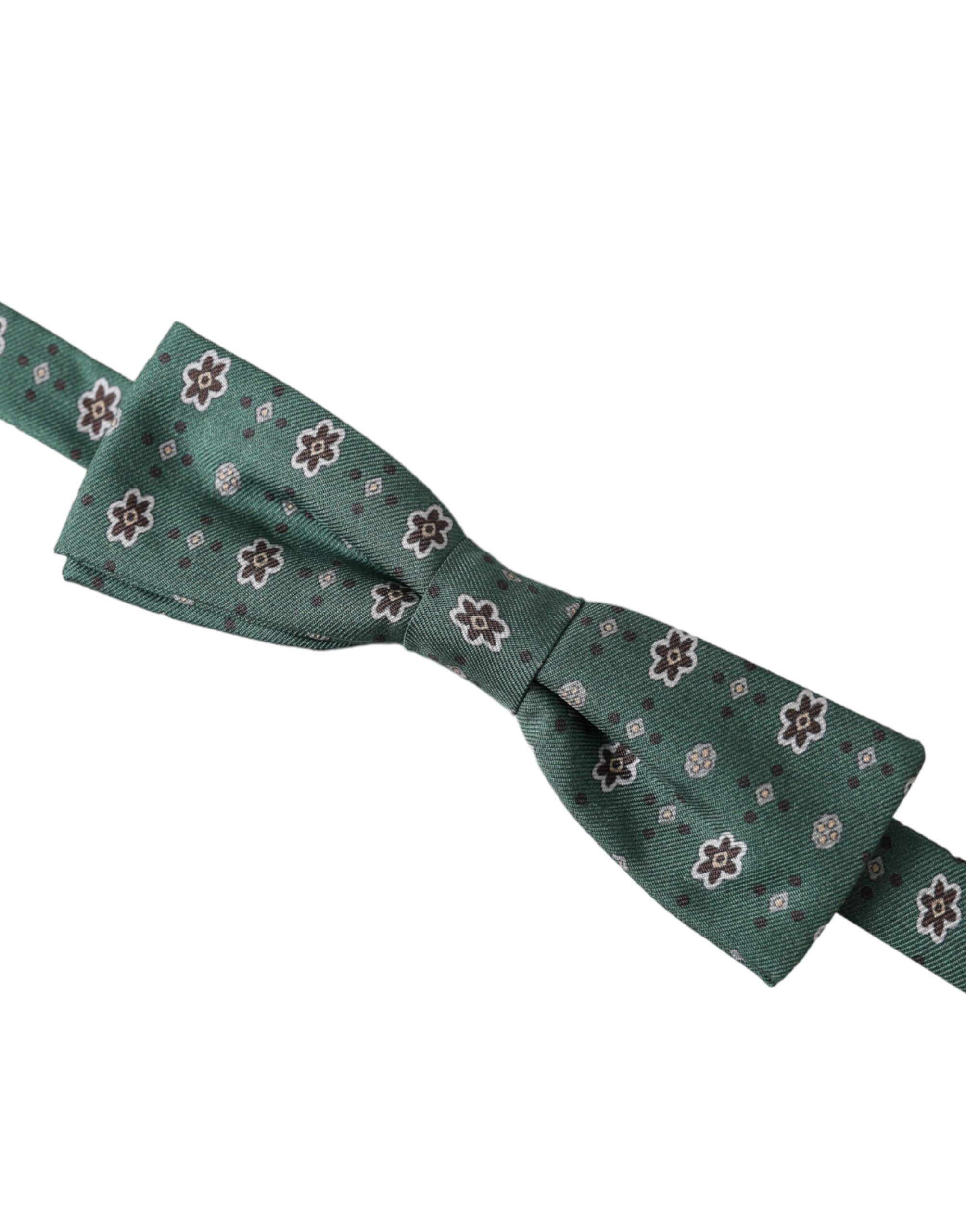 Dolce & Gabbana Mint Green Floral Adjustable Neck Men Bow Men's Tie Size ONE SIZE - 2 Thumbnail