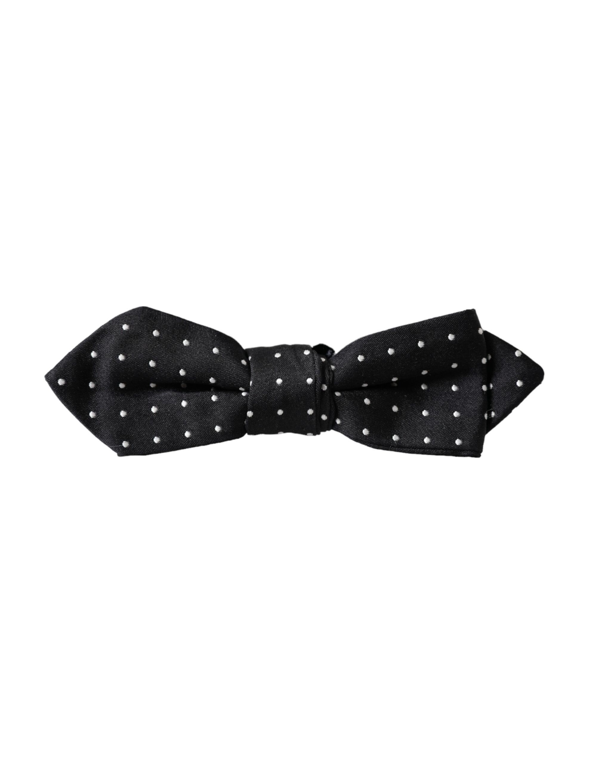 Dolce & Gabbana Black Silk Polka Dot Adjustable Neck Men Papillon Bow Men's Size ONE SIZE - 5 Thumbnail