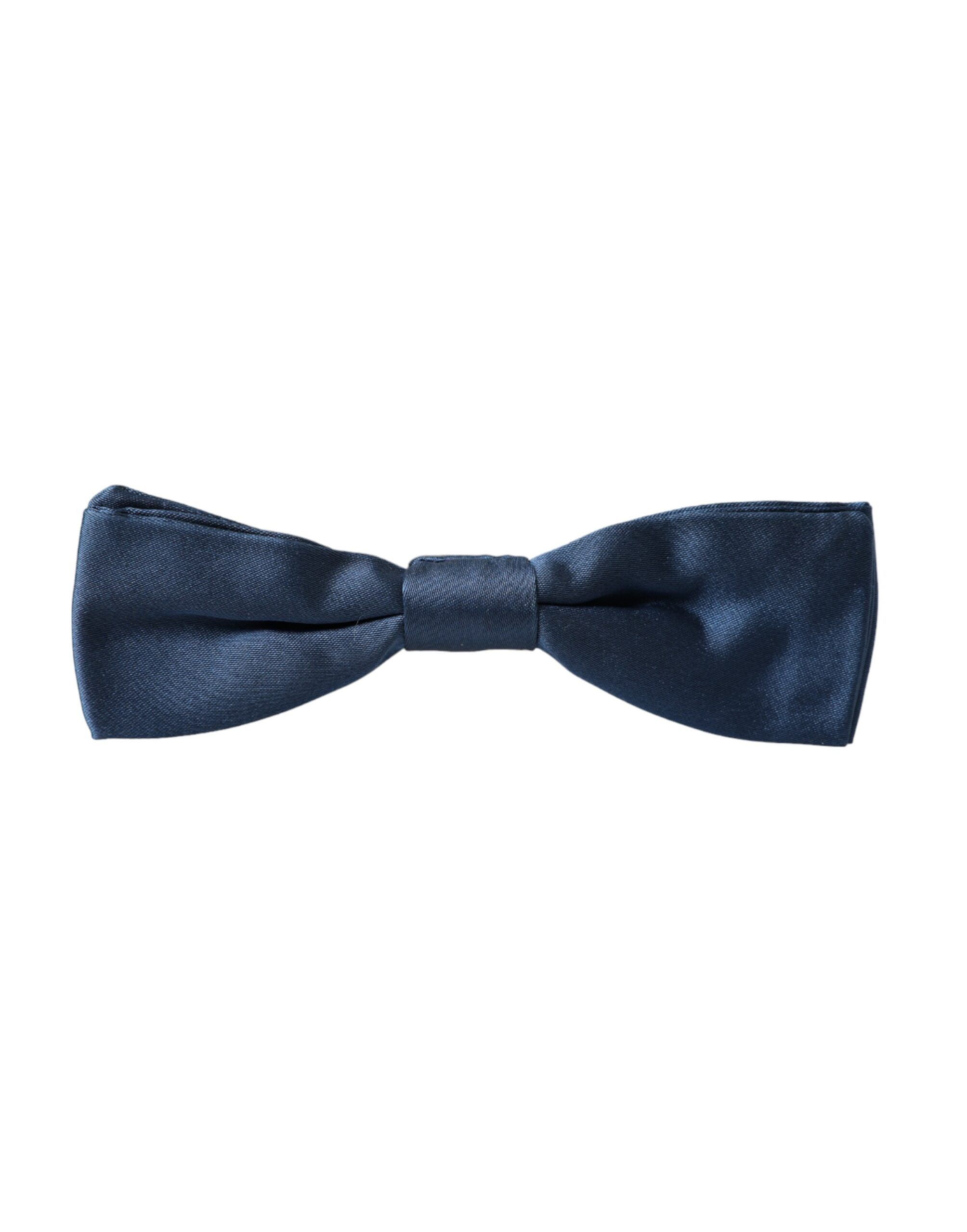 Dolce & Gabbana Blue Satin Silk Adjustable Neck Men Bow Men's Tie Size ONE SIZE - 5 Thumbnail