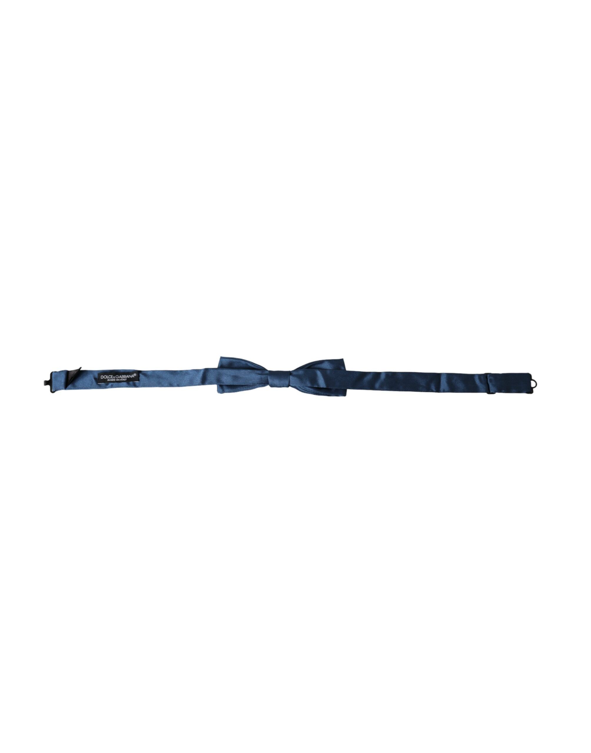 Dolce & Gabbana Blue Satin Silk Adjustable Neck Men Bow Men's Tie Size ONE SIZE - 3 Thumbnail