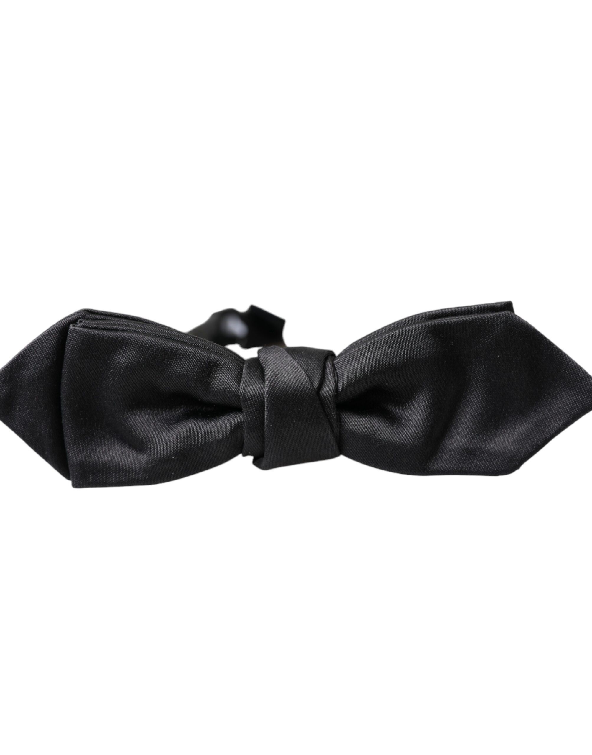 Dolce & Gabbana Black Satin Silk Adjustable Neck Men Bow Men's Tie Size ONE SIZE - 3 Thumbnail