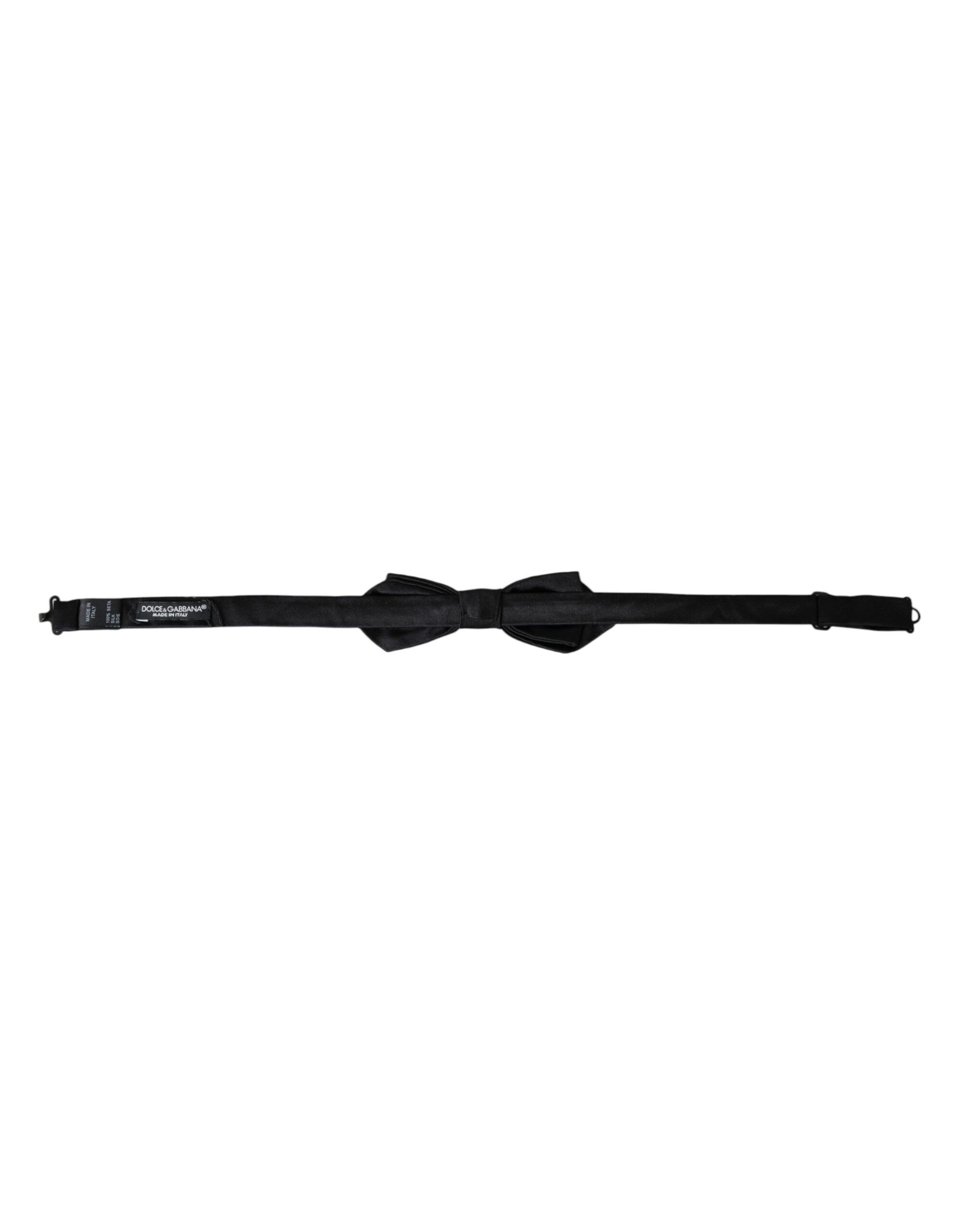 Dolce & Gabbana Black Silk Adjustable Neck Men Bow Men's Tie Size ONE SIZE - 3 Thumbnail