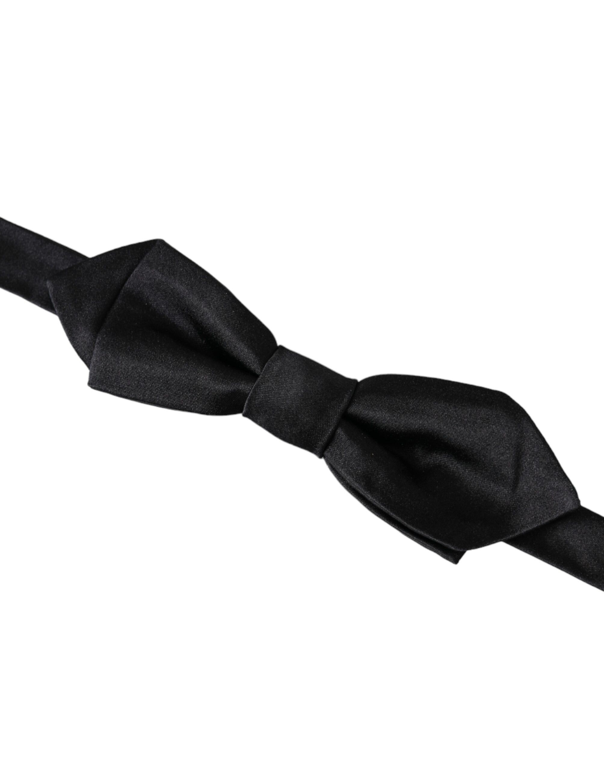 Dolce & Gabbana Black Silk Adjustable Neck Men Bow Men's Tie Size ONE SIZE - 2 Thumbnail