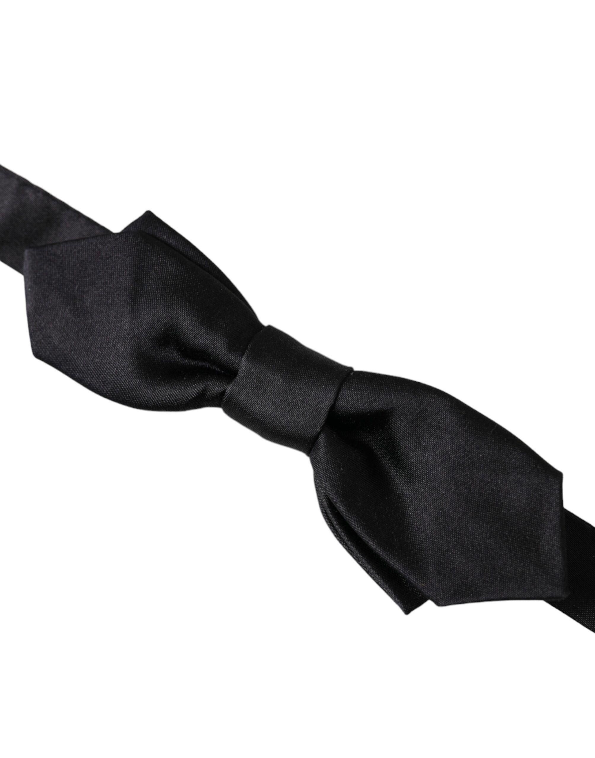Dolce & Gabbana Black Satin Silk Adjustable Neck Men Bow Men's Tie Size ONE SIZE - 2 Thumbnail