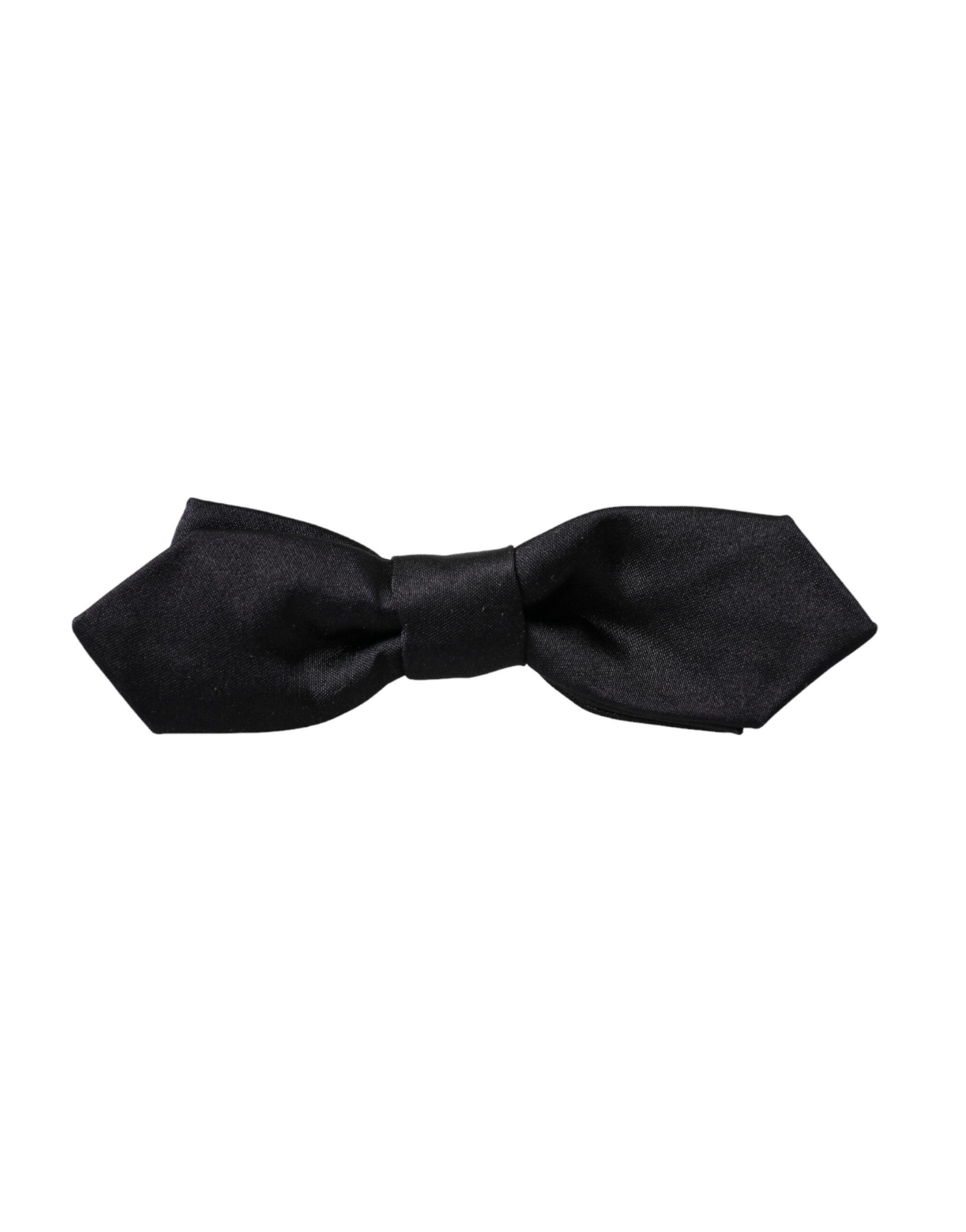 Dolce & Gabbana Black Satin Silk Adjustable Neck Men Bow Men's Tie Size ONE SIZE - 4 Thumbnail