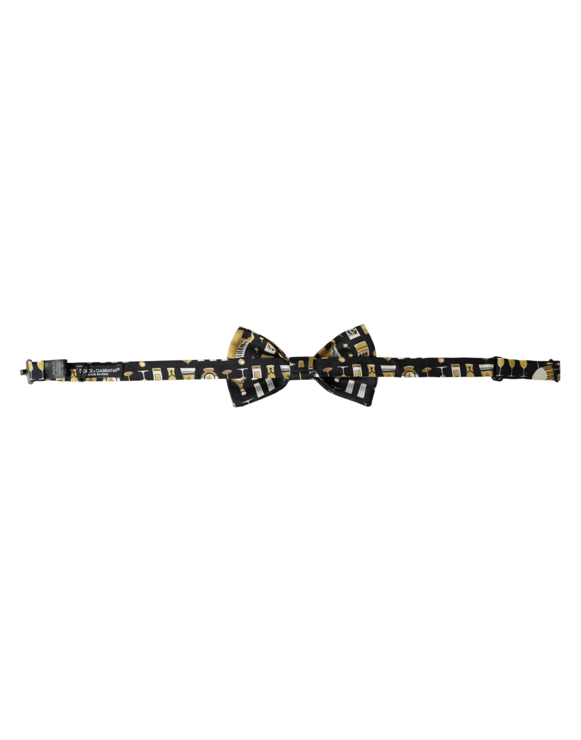 Dolce & Gabbana Black Silk Cocktail Adjustable Neck Men Bow Men's Tie Size ONE SIZE - 3 Thumbnail