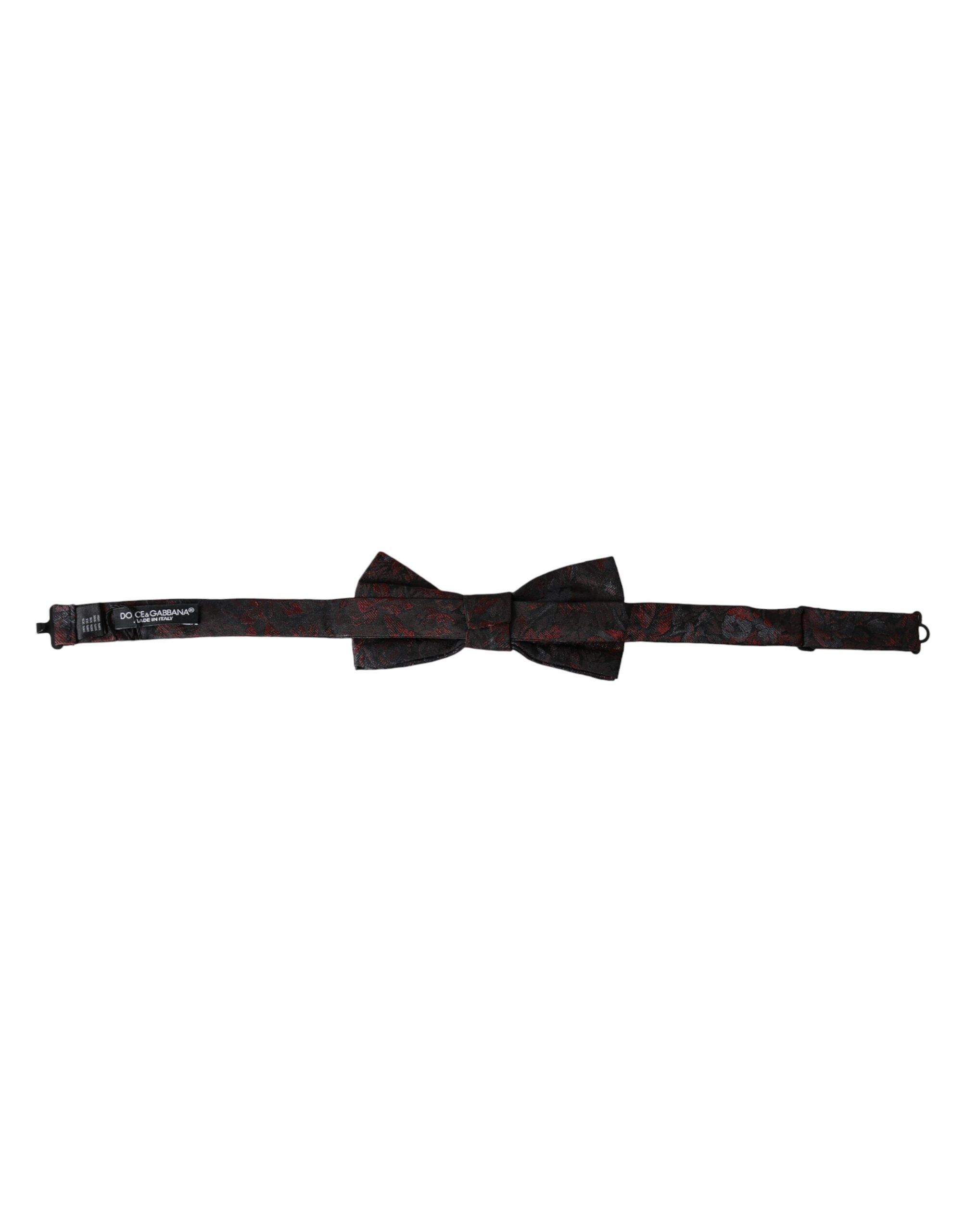 Dolce & Gabbana Red Black Floral Adjustable Neck Men Bow Men's Tie Size ONE SIZE - 3 Thumbnail