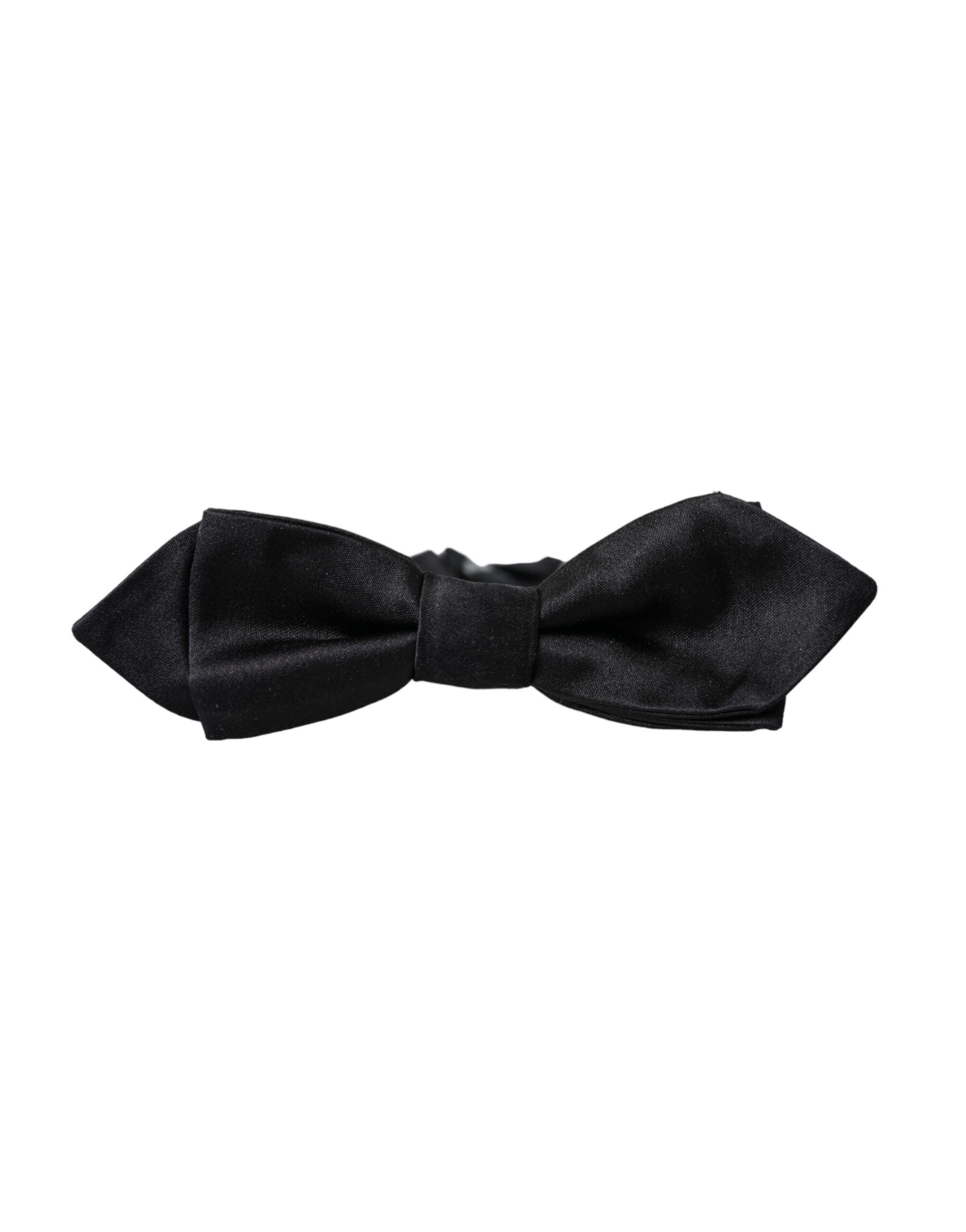Dolce & Gabbana Black Silk Adjustable Neck Men Bow Men's Tie Size ONE SIZE - 2 Thumbnail